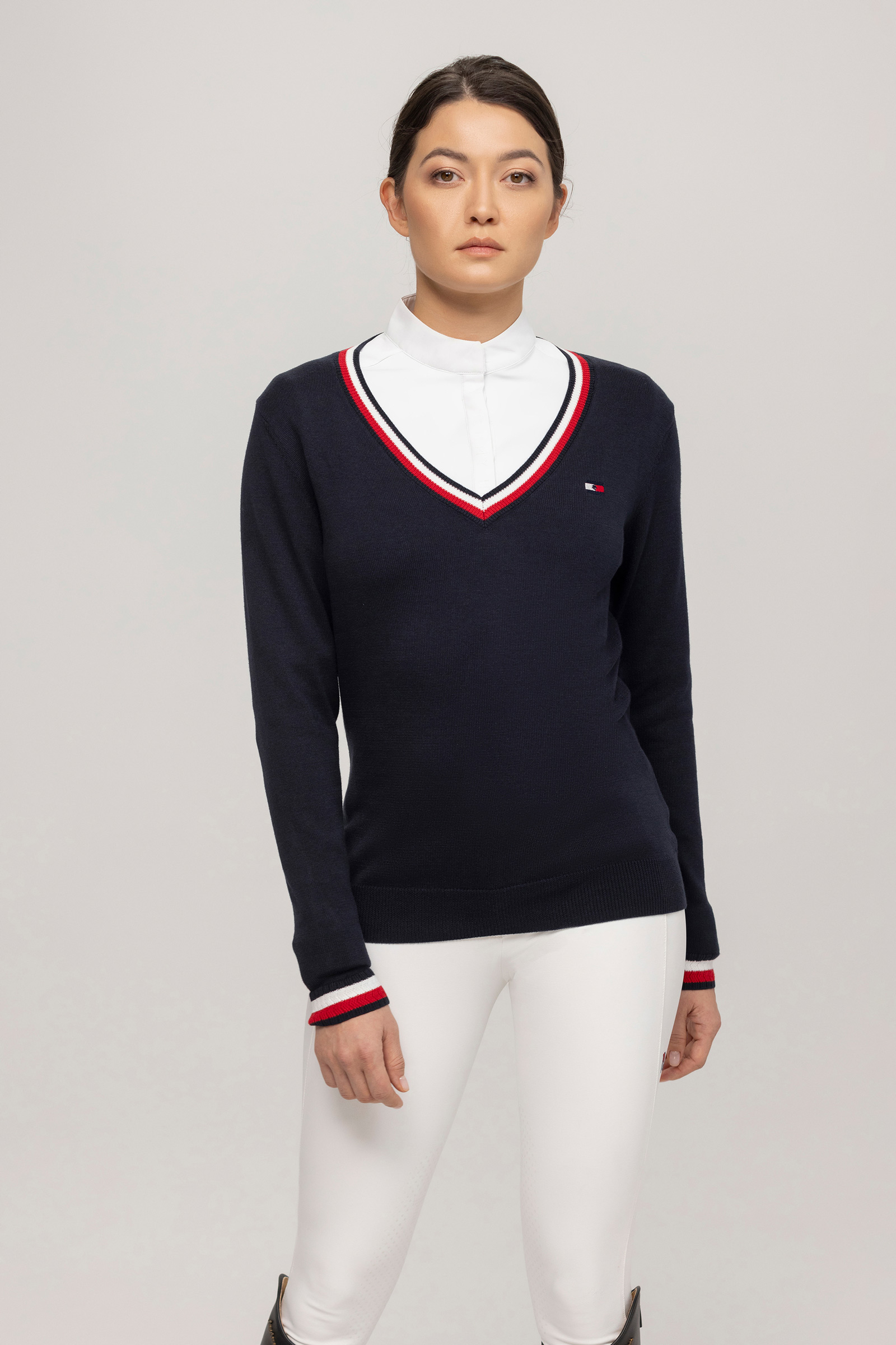 Tommy Hilfiger Equestrian Indiana pull col en V pour femme