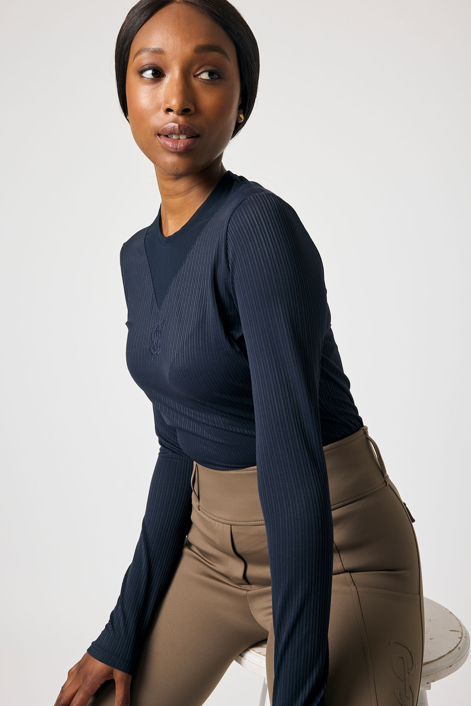 PS of Sweden Leandra L/S Haut en Mesh Rayé