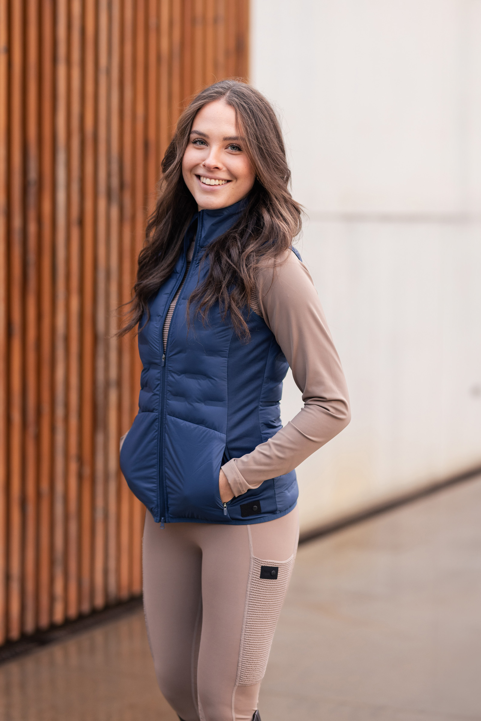 Doudoune d'équitation sans manches fonctionnel garnissage léger Horze Adela, femme