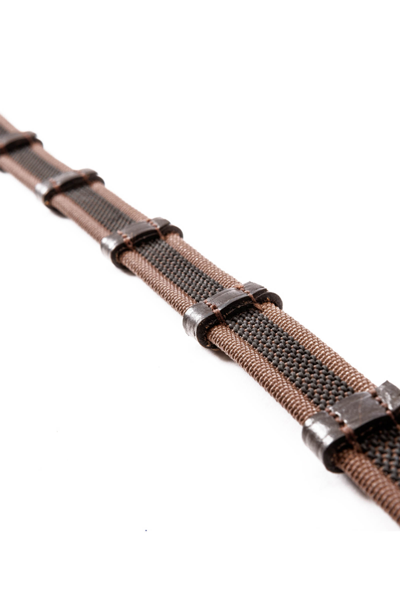 Kavalkade Double Ridge Rubberised Reins With 10 Stops, 16 mm