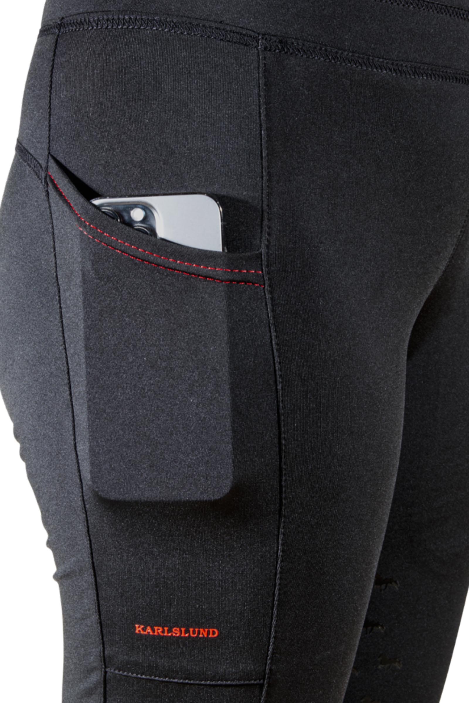 Karlslund Galdur Legging d&rsquo;&eacute;quitation jodhpur enfant avec fond int&eacute;gral silicone et poche pour t&eacute;l&eacute;phone