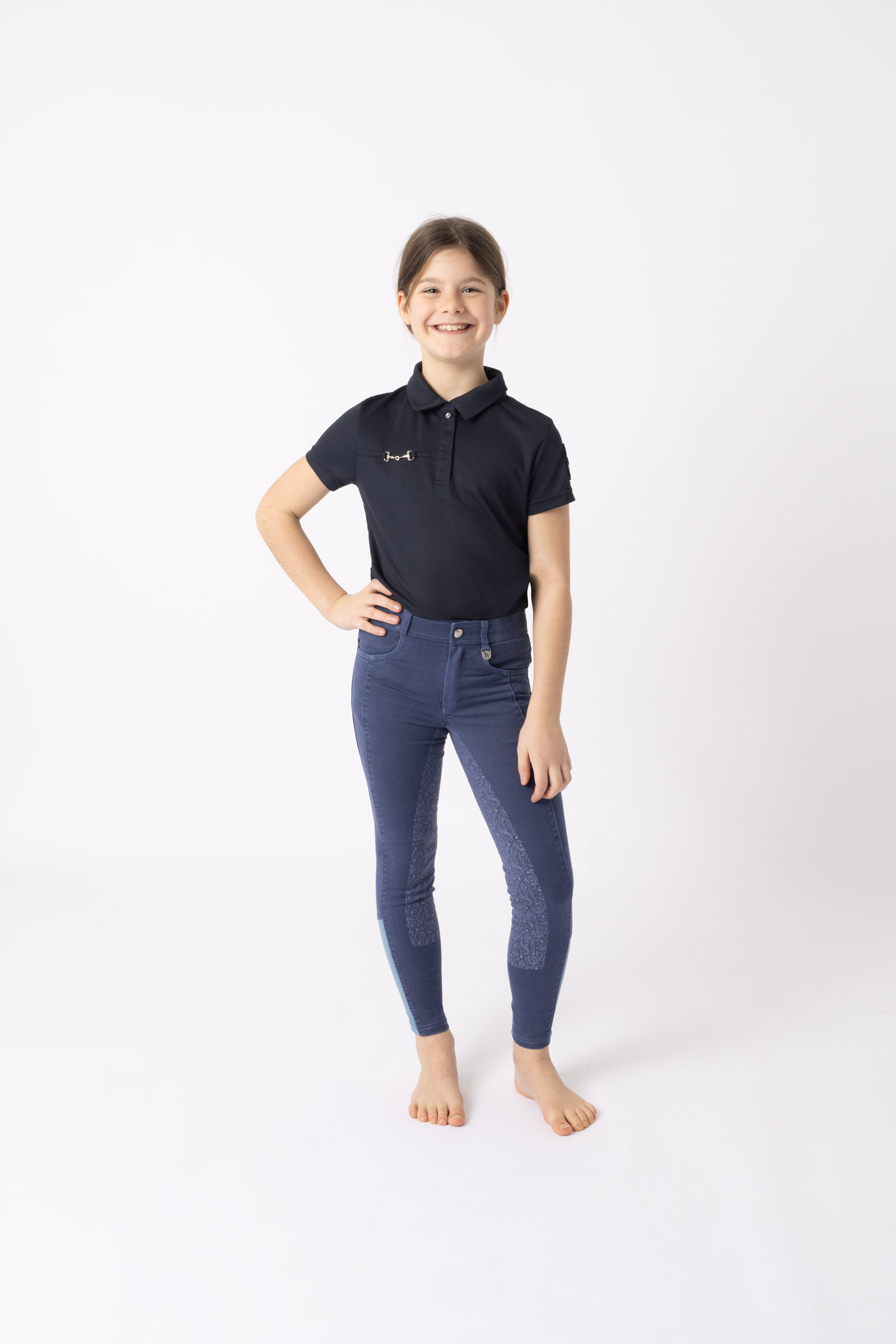 Pantalon d'&eacute;quitation fond int&eacute;gral grip Horze Suki, enfant