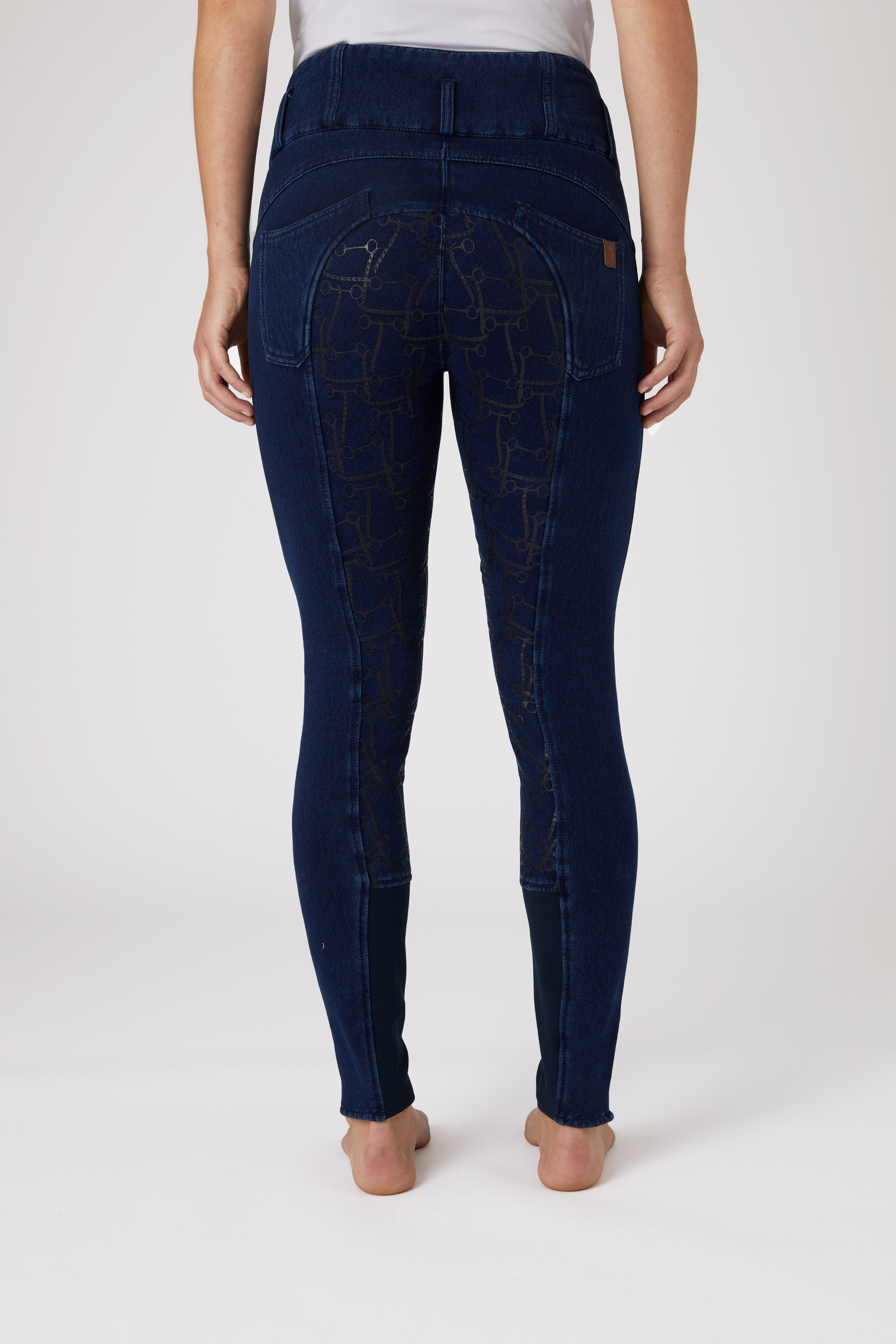 Pantalon d'&eacute;quitation thermo jean fond int&eacute;gral Horze Kacy, femme