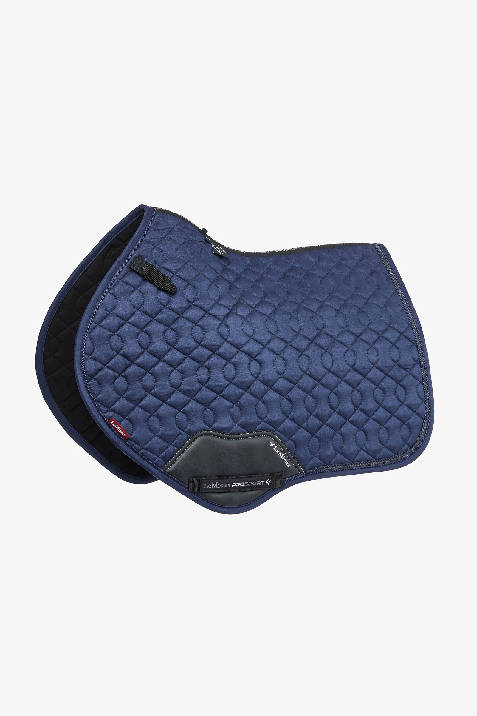 Navy Tapis de selle saut d'obstacles LeMieux Daim Close Contact Cristaux