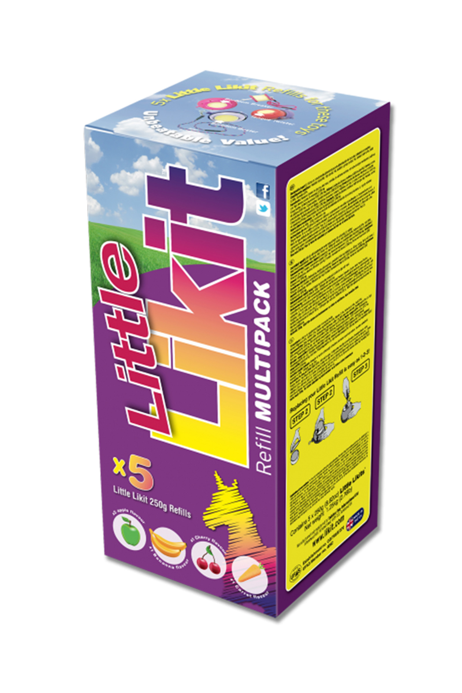 Lot de Likit 250 g, banane, carotte, cerise, 2 x pomme