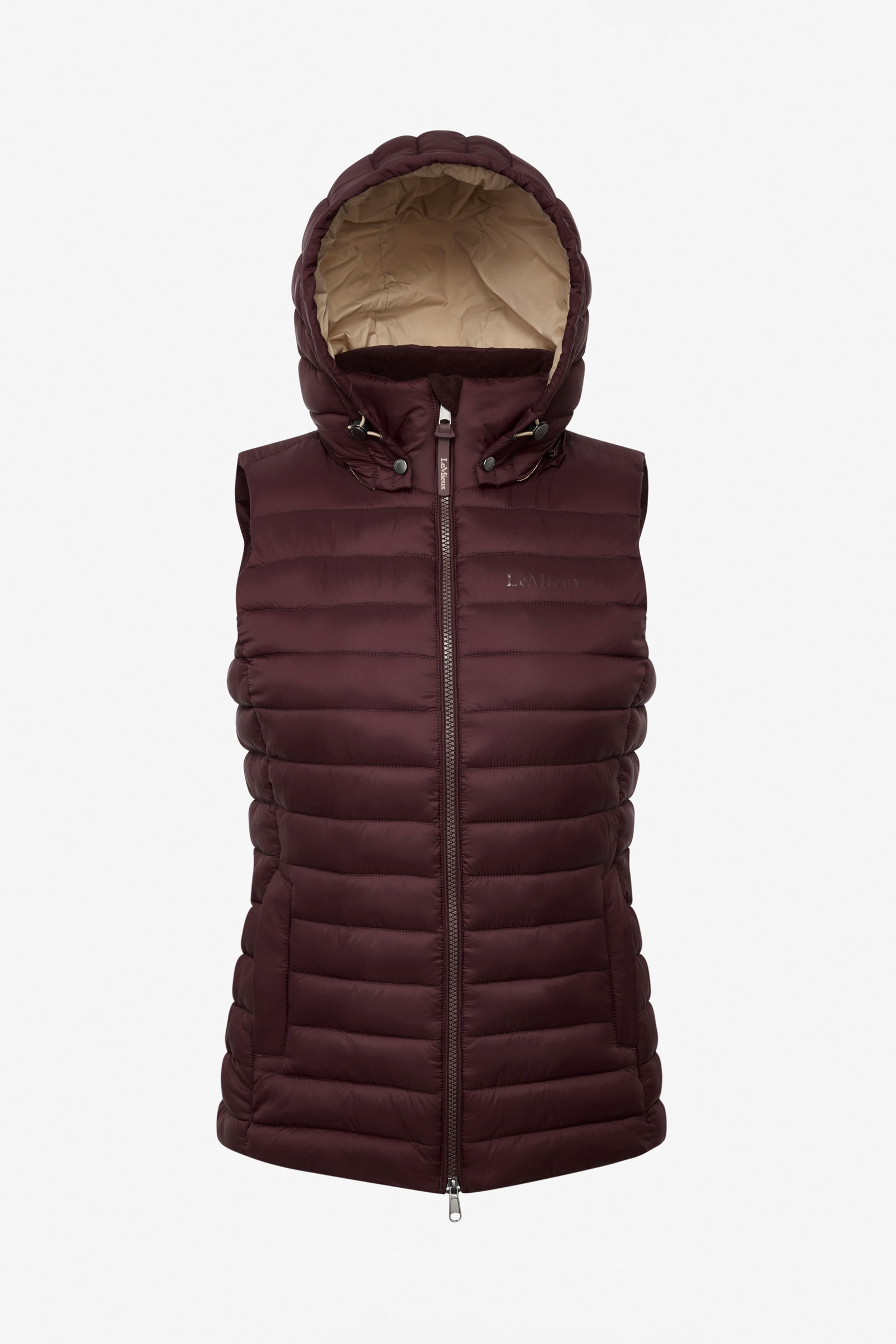 Damson LeMieux Rose gilet sans manches matelass&eacute; femme avec capuche