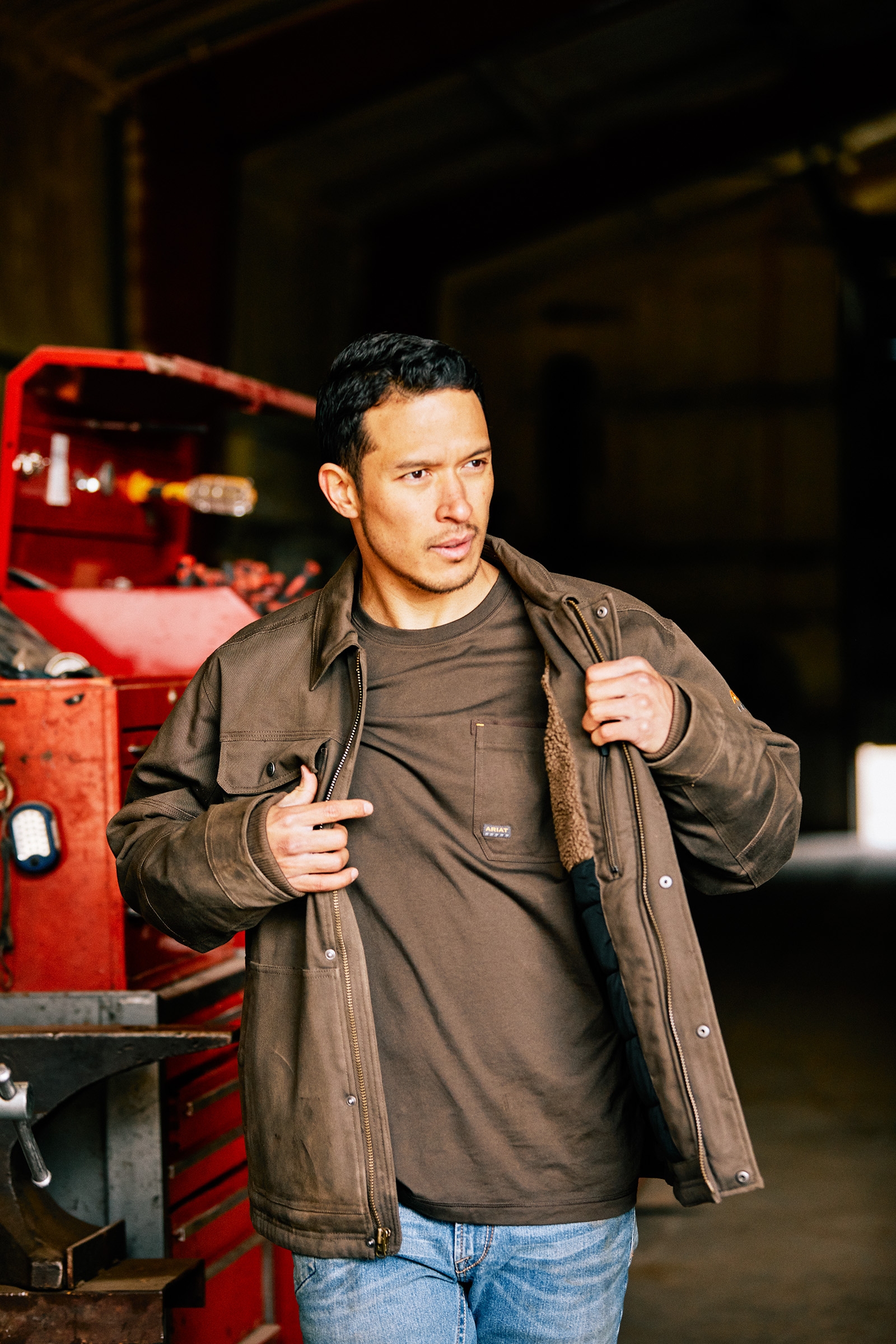 Manteau pour homme Ariat Rebar DuraCanvas doublé en sherpa