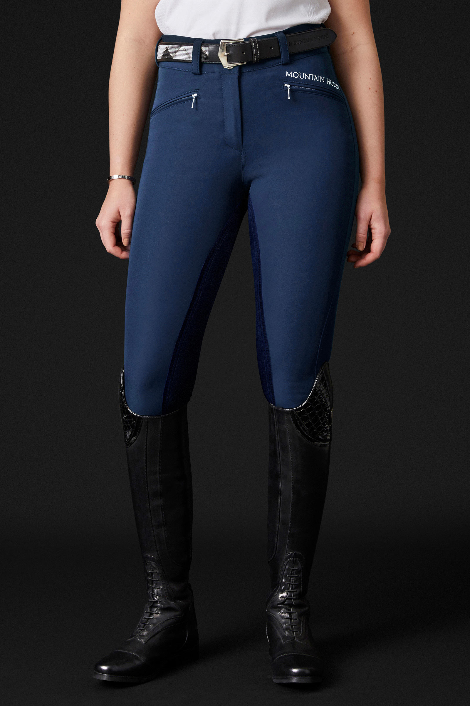 Mountain Horse Diana pantalon d'&eacute;quitation pour femme avec fond int&eacute;gral en similicuir