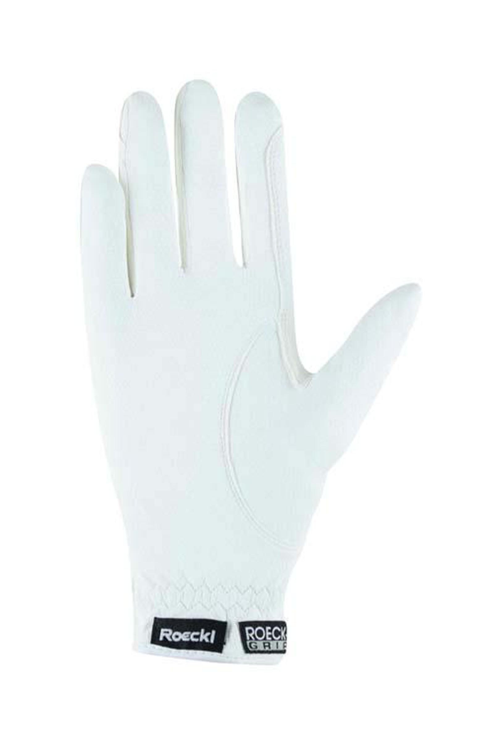 White/Silver/Crystal Roeckl Lisboa gants d&rsquo;&eacute;quitation femme Roeck-Grip Swarovski
