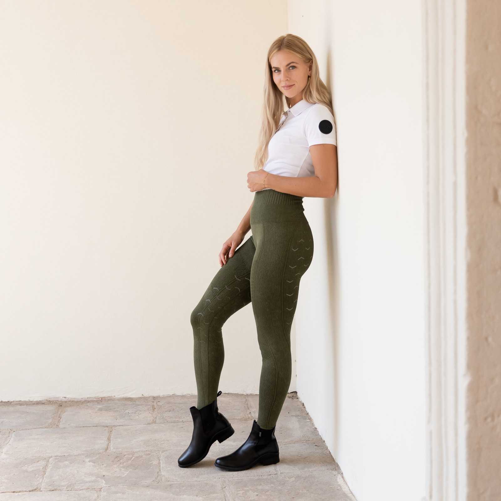 Leggings d'équitation sans couture fond intégral silicone Horze Vanessa, femme