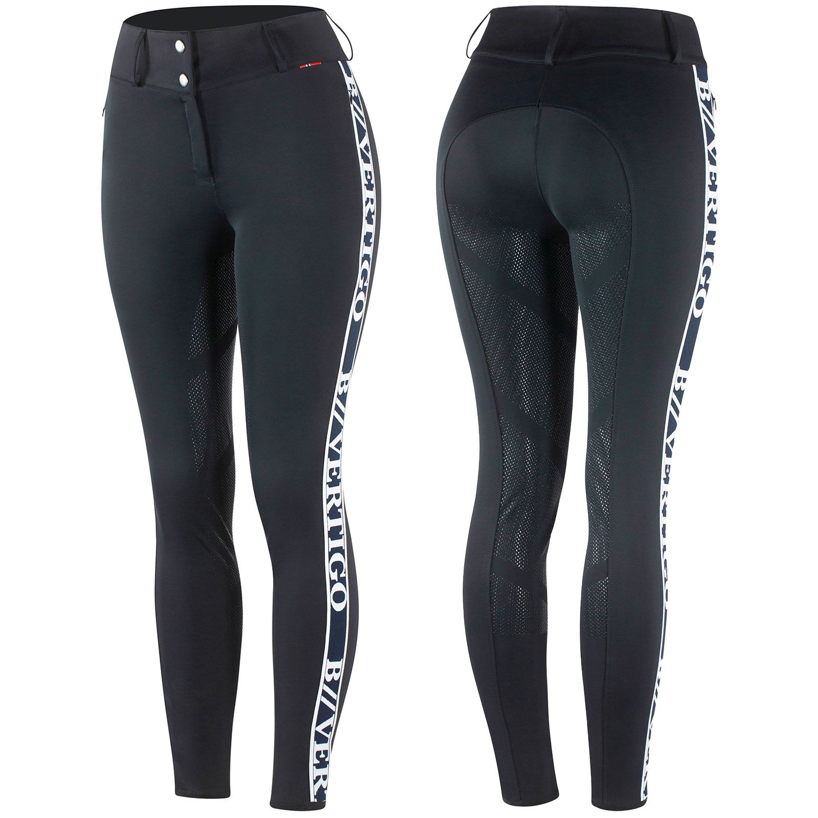 Pantalon d'&eacute;quitation fonctionnel taille haute fond int&eacute;gral silicone B Vertigo Angelika, femme