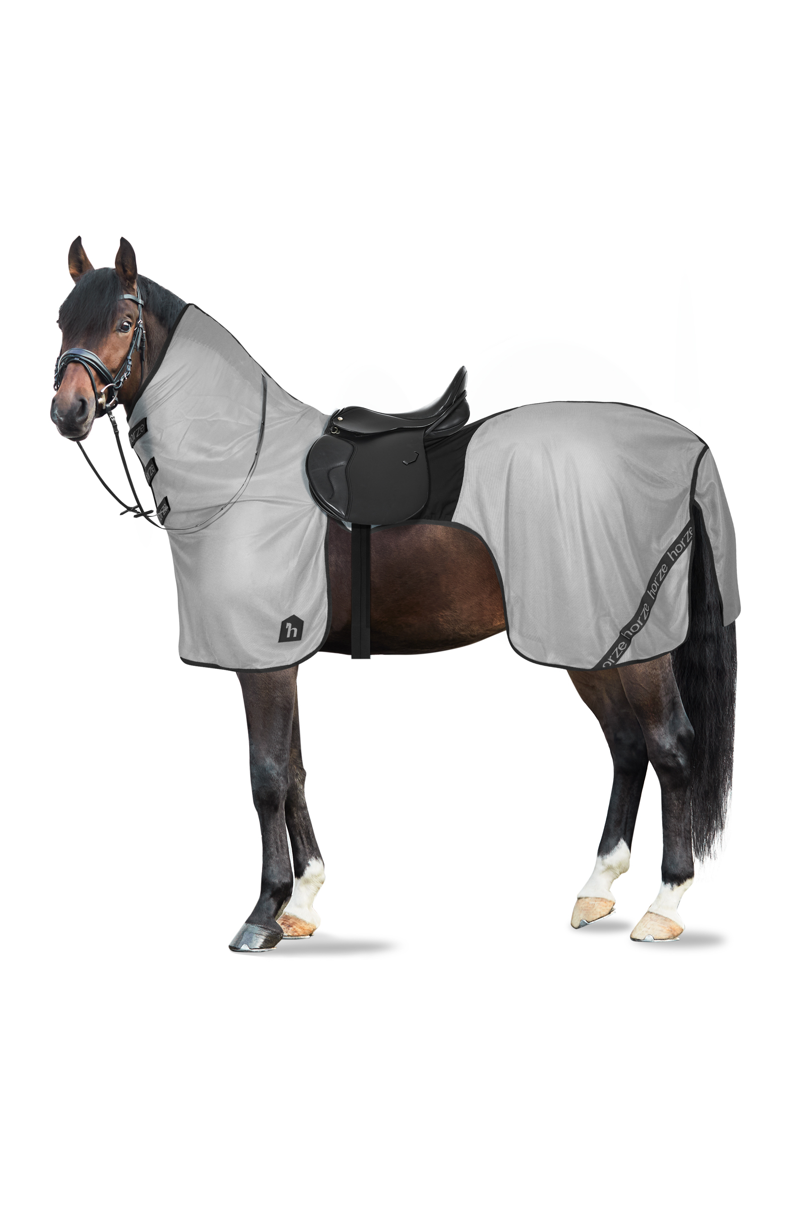 Couverture anti-mouches pour monter à cheval  Horze Paso Fino avec couvre-encolure amovible et protection UV
