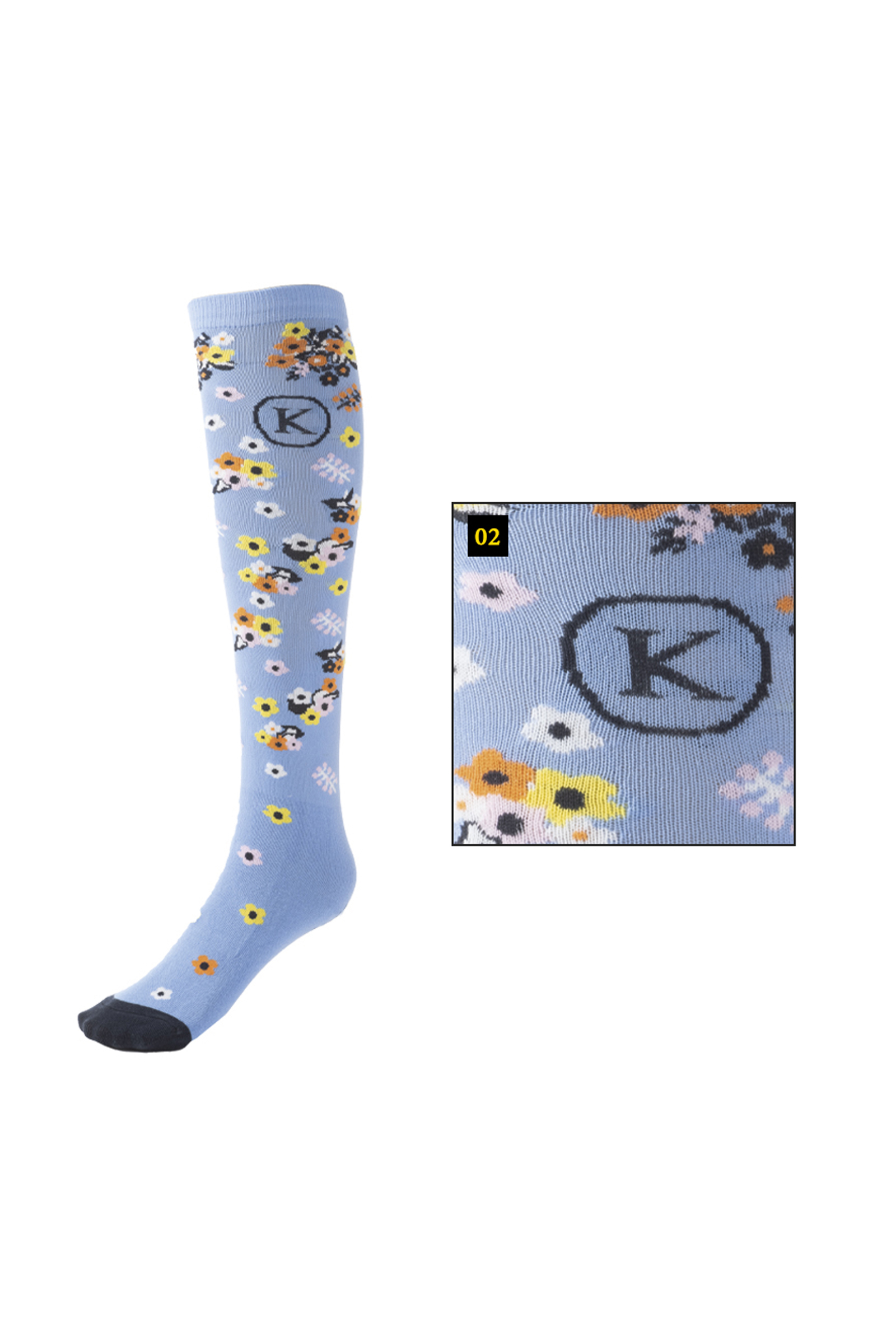 Lightblue/Multicolor Kavalkade Kaval Socks Chaussettes d'&eacute;quitation d'&eacute;t&eacute; fines