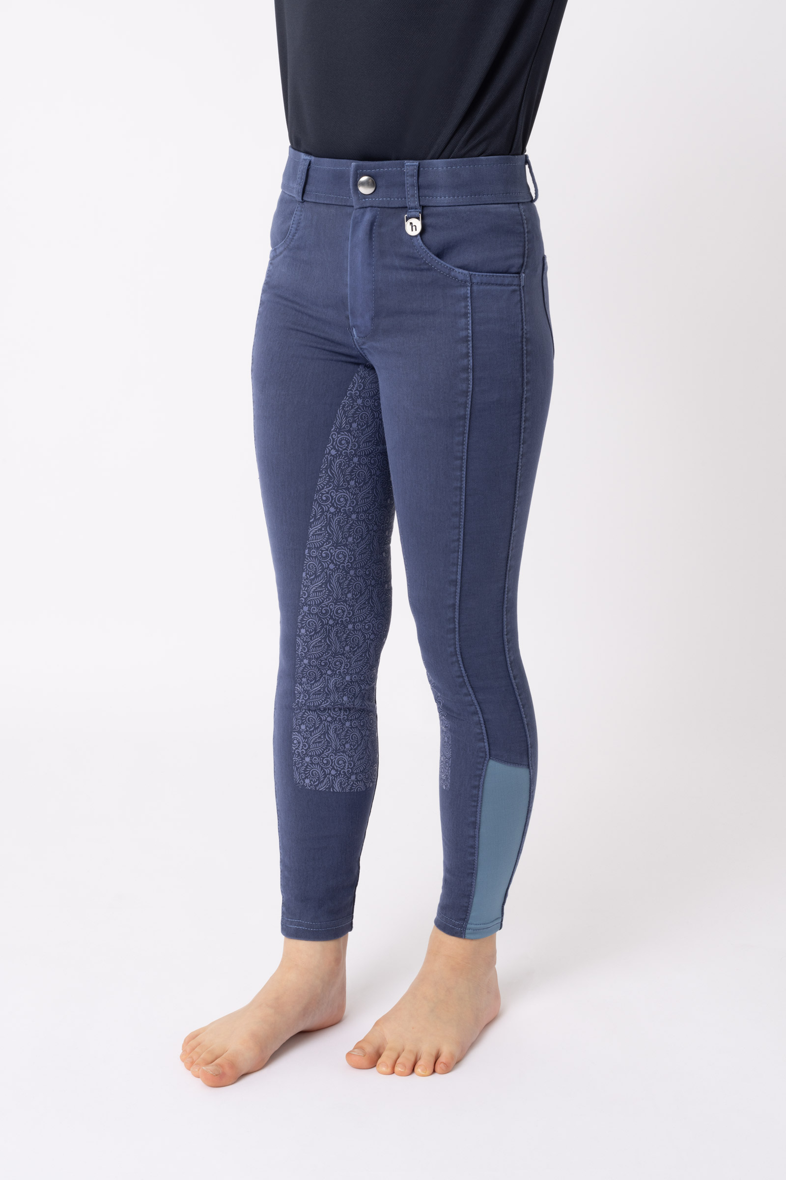 Pantalon d'&eacute;quitation fond int&eacute;gral grip Horze Suki, enfant