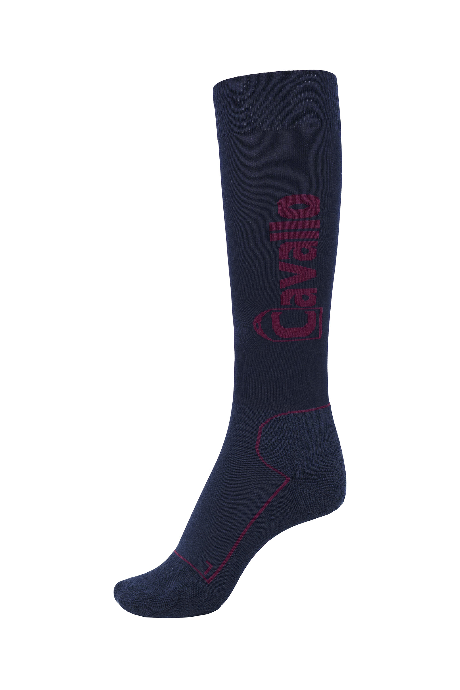 Dark Blue/Dark Red Cavallo CAVALSIMO Chaussettes ergonomiques avec une tige fine