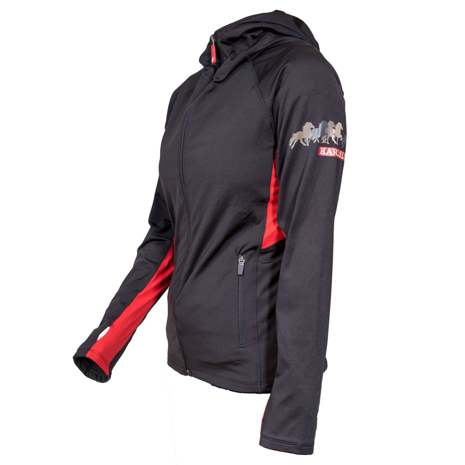 Top manches longues à capuche et zip Karlslund Kylja