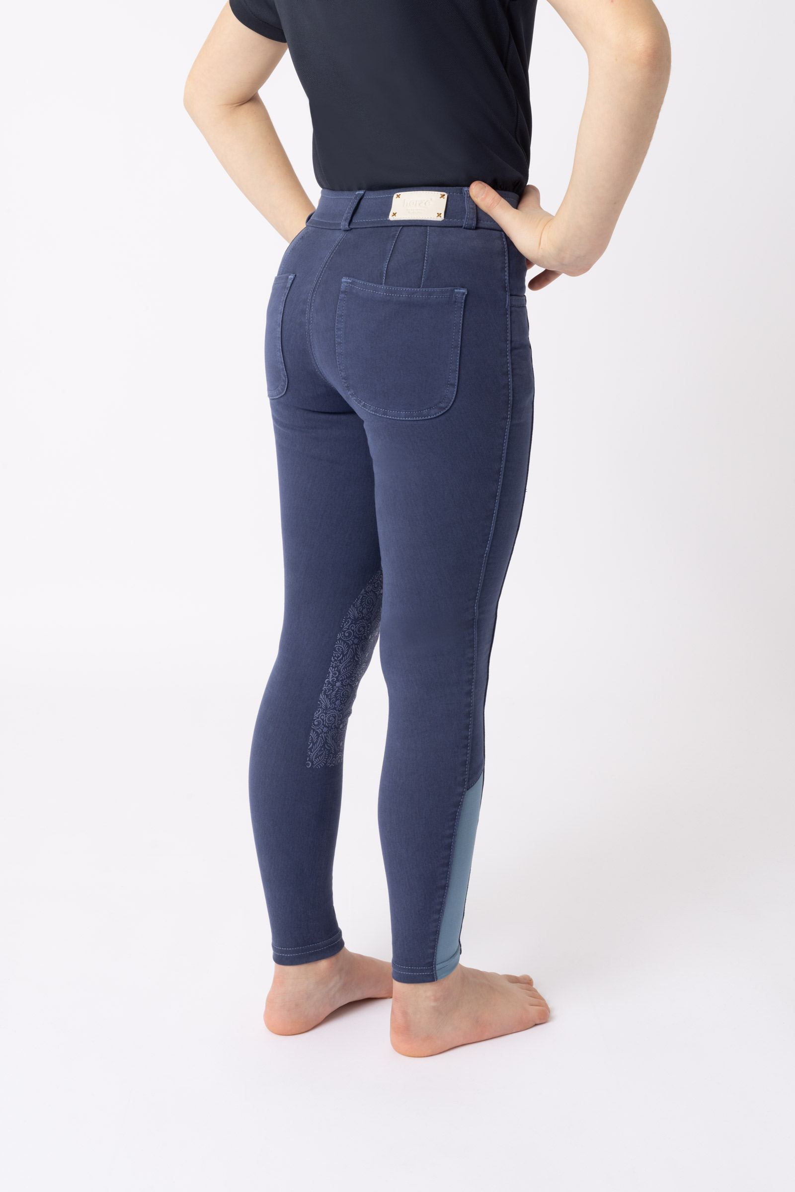 Horze Suki Pantalon d'&eacute;quitation basanes genoux grip, enfant