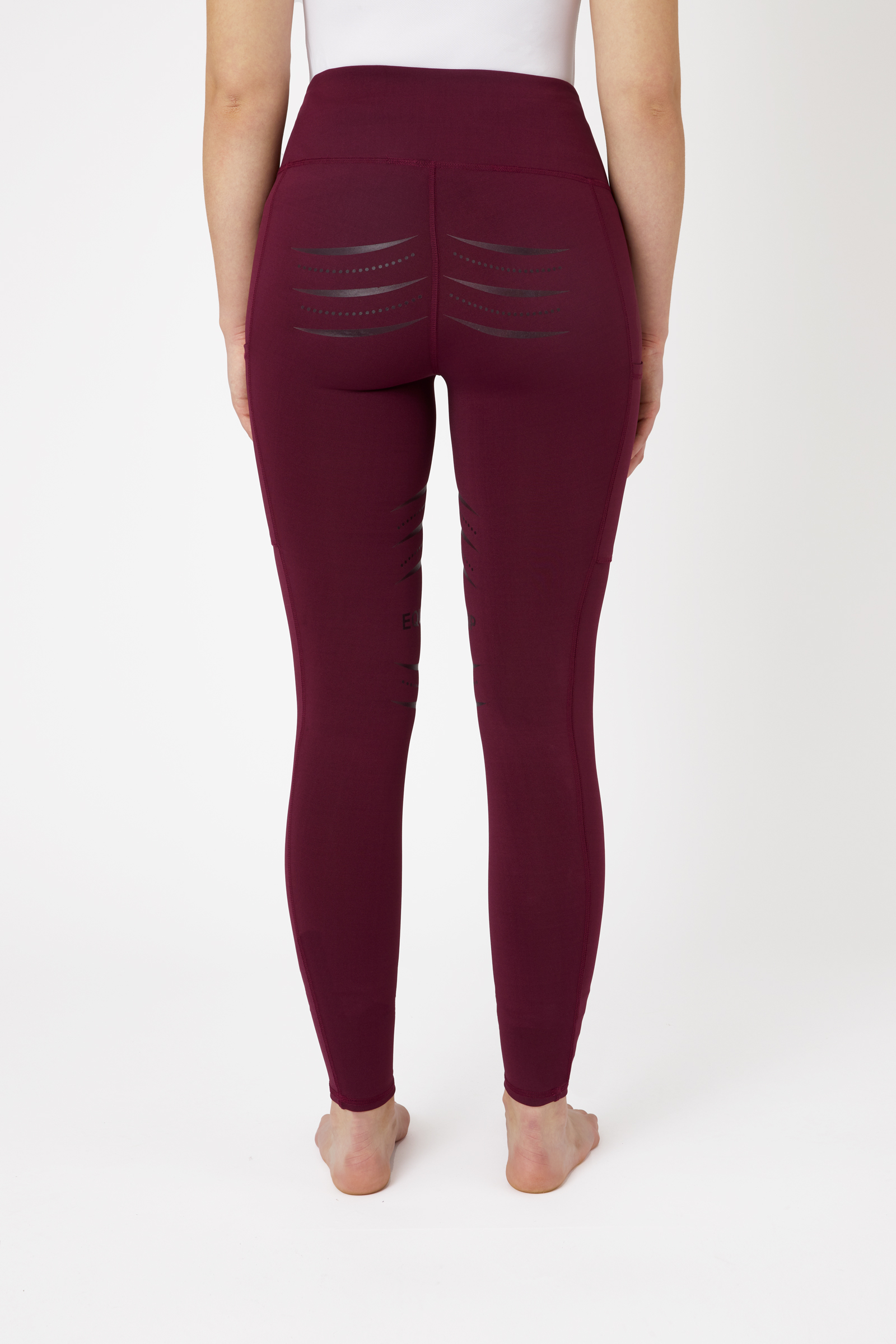 Leggings d'&eacute;quitation fond int&eacute;gral silicone avec poche t&eacute;l&eacute;phone, femme