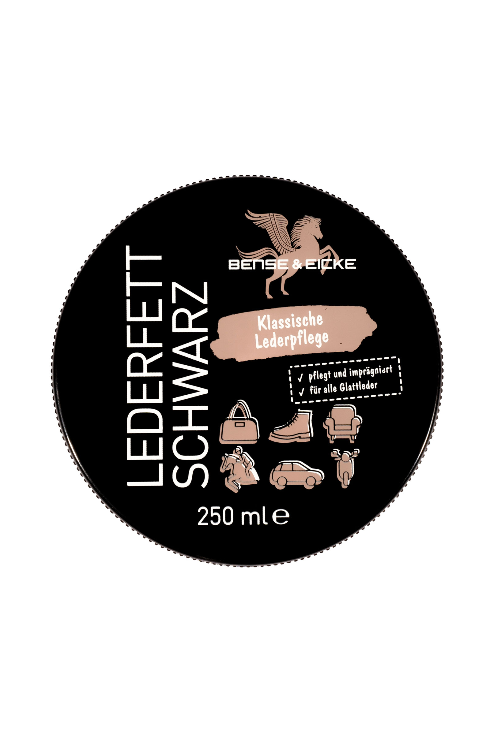 Bense & Eicke Graisse pour cuir noir, 250 ml