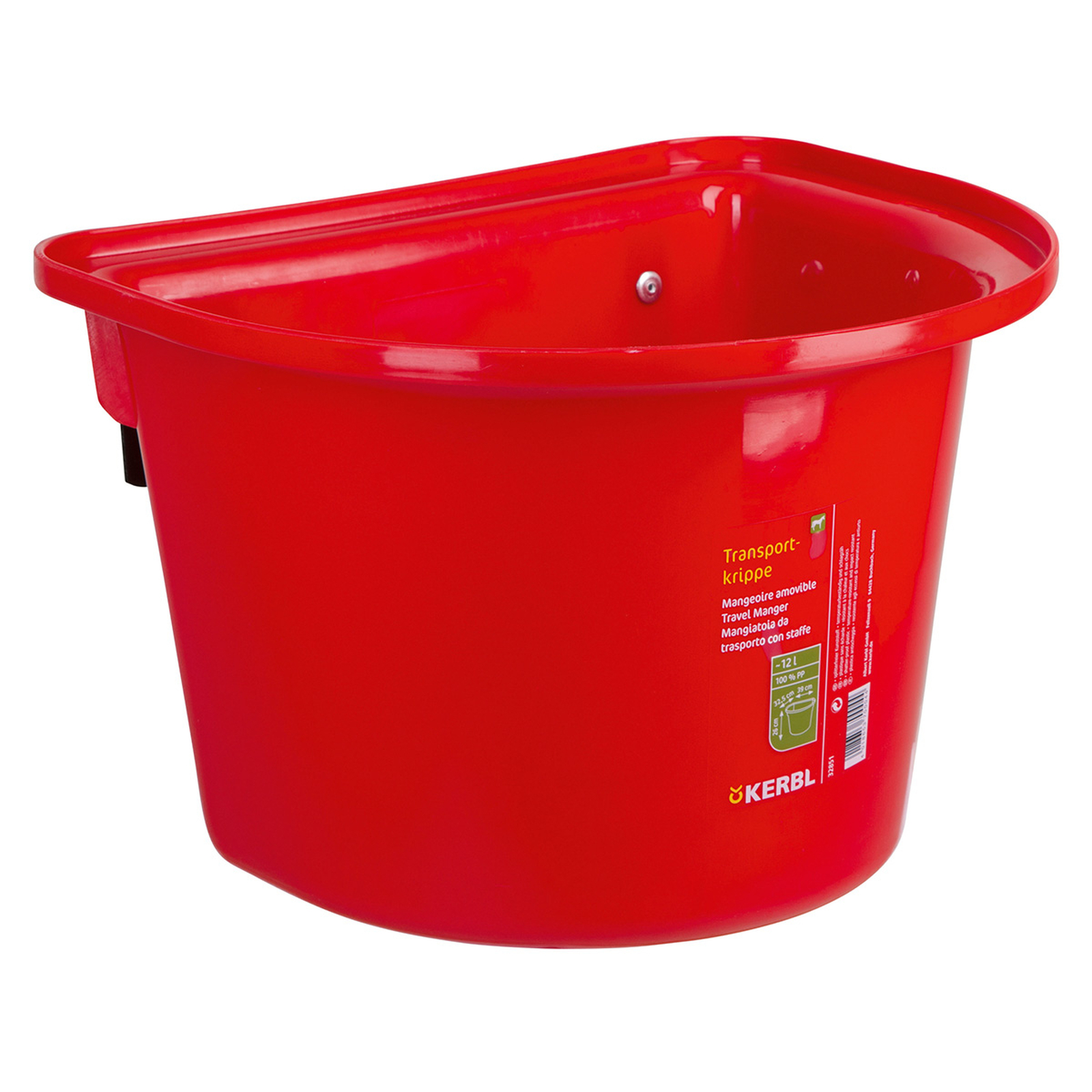 Red Mangeoire amovible Kerbl 12L, plastique w / caution de crochet dans