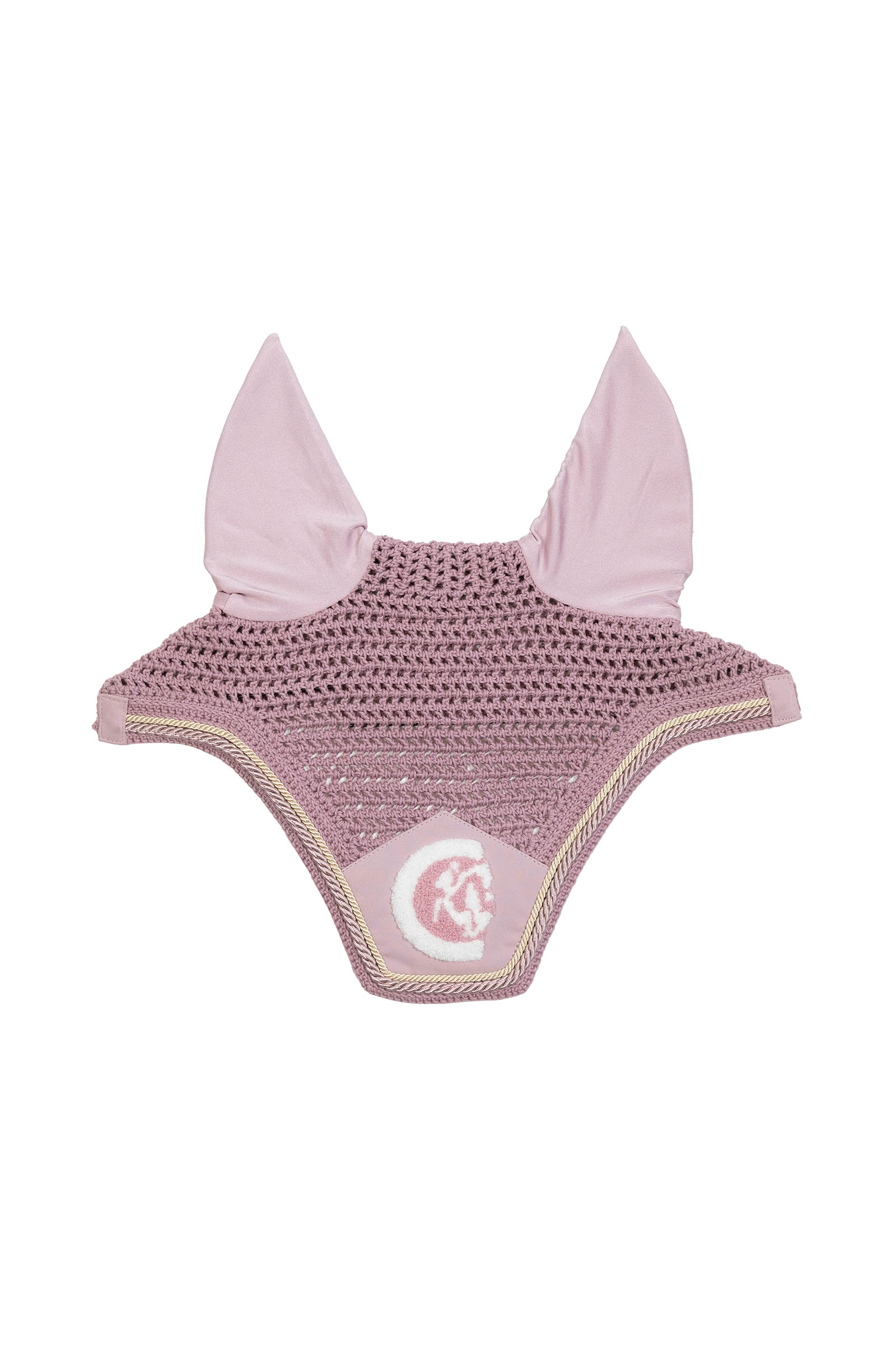 light rose Kentucky Horsewear bonnet anti-mouches Wellington 3D Logo rope