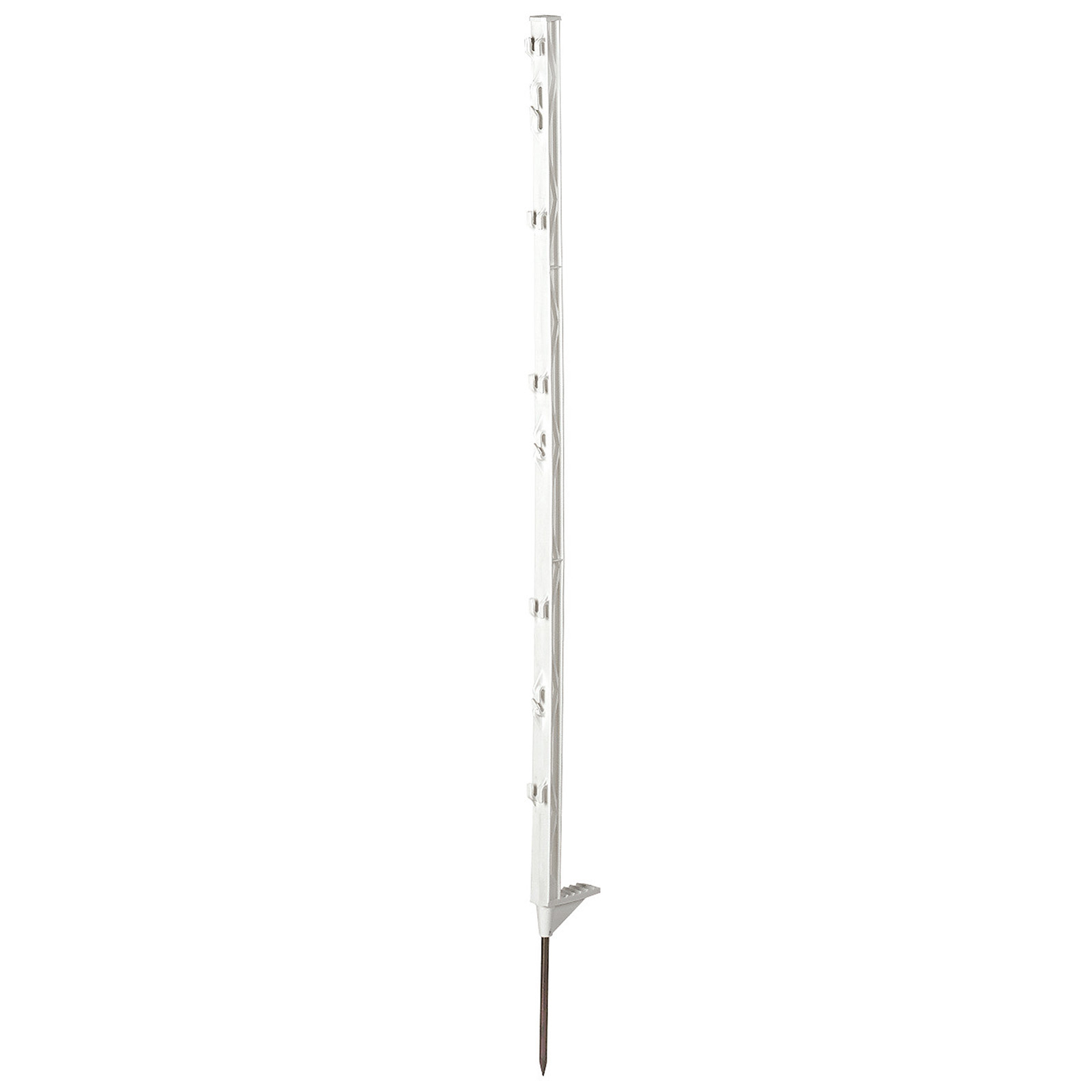 Piquet PVC avec bêche latérale simple, 105cm, blanc Farm Patrol, 5 pièces