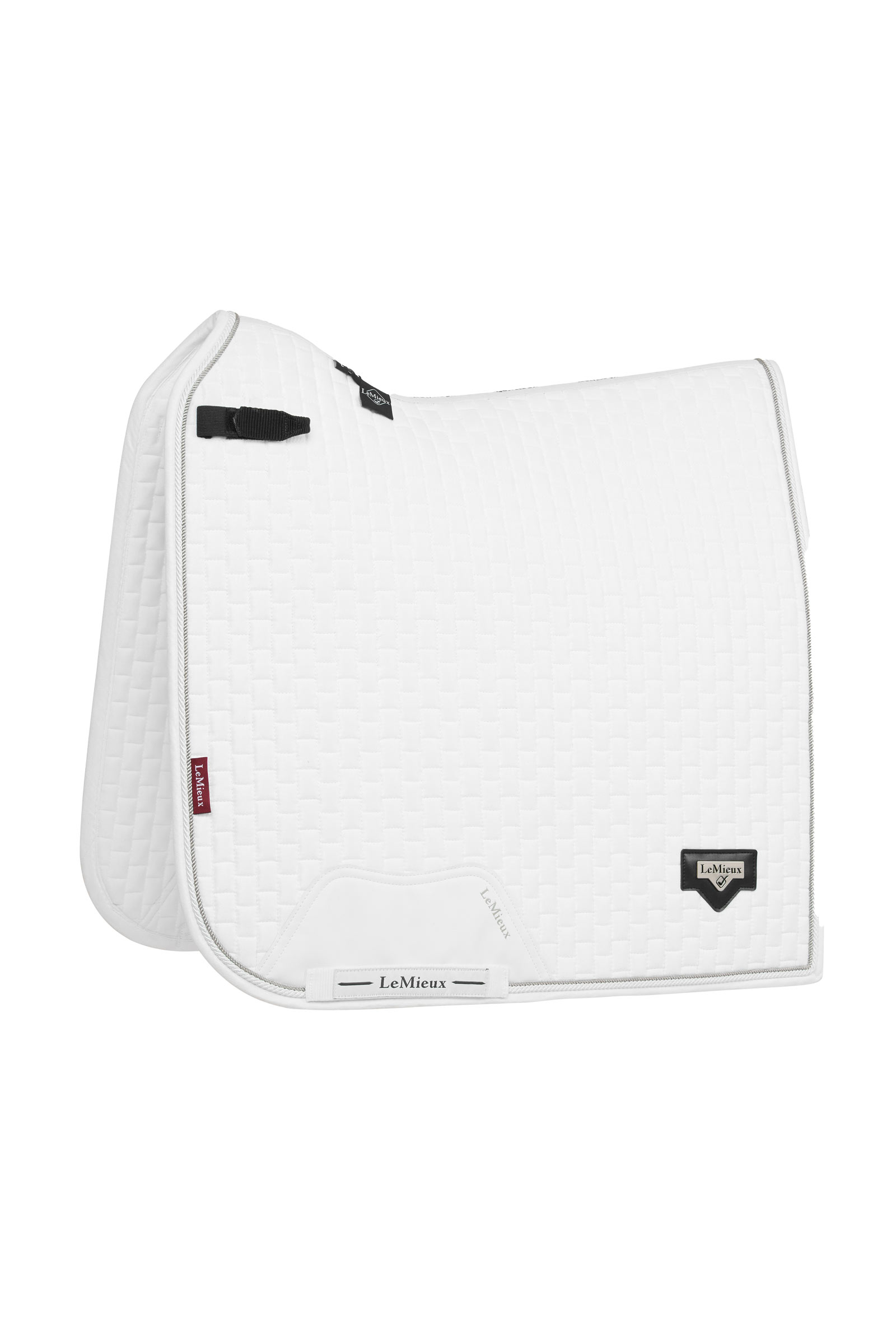 White LeMieux Puissance tapis de selle dressage en su&eacute;dine