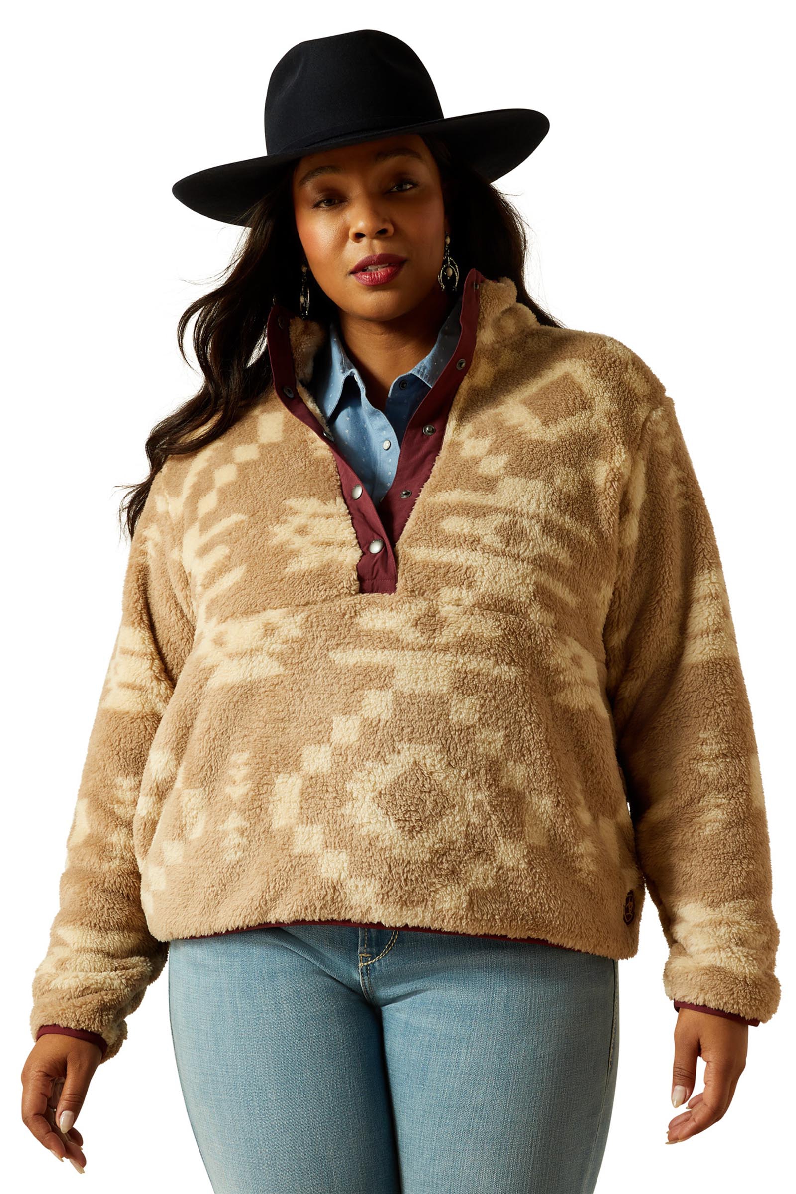 Ariat Berber Snap Pull femme avec patte 1/2 &agrave; boutons-pression