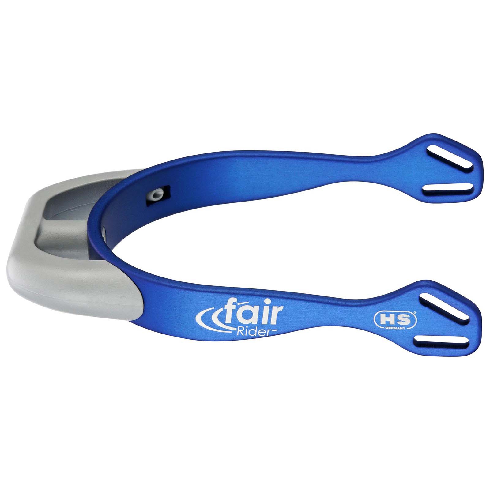 Blue/Smoke Grey Éperons Sprenger FairRider Aluminium arrondi aplati 20 mm