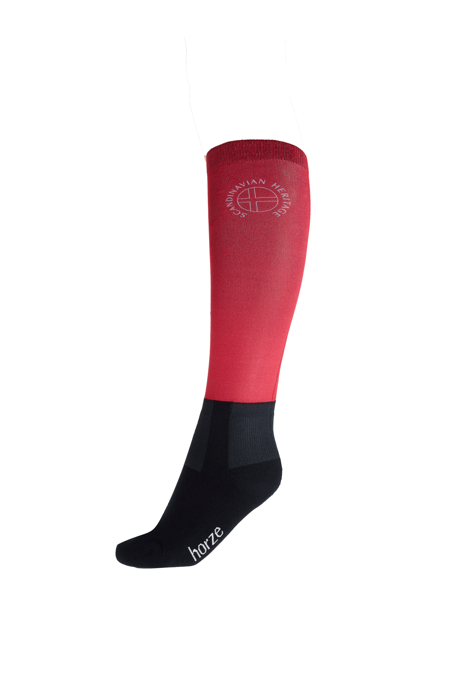 Rouge Red Chaussettes hautes mi-bas Horze à tige fine imprimées