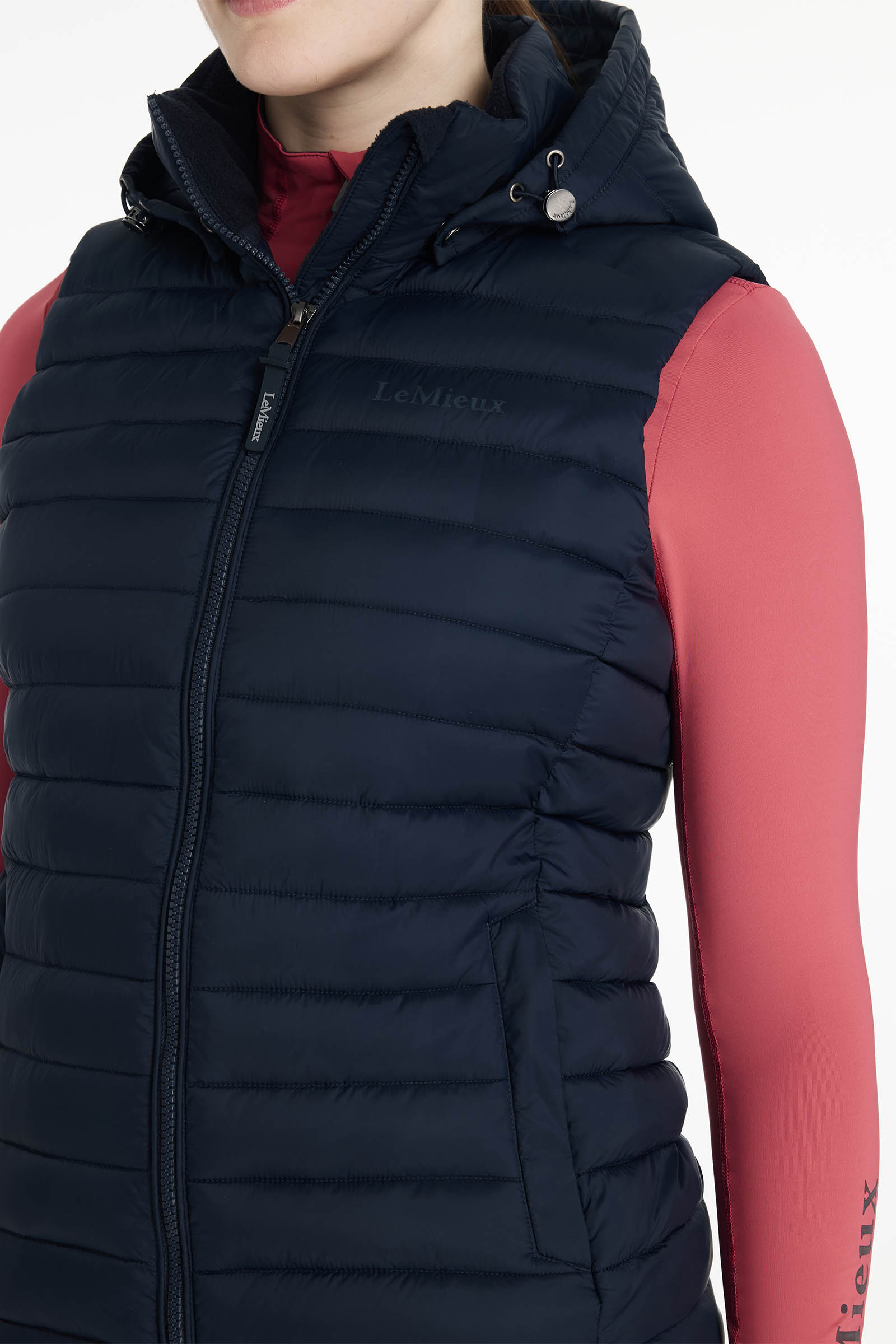 LeMieux Rose gilet sans manches matelass&eacute; femme avec capuche