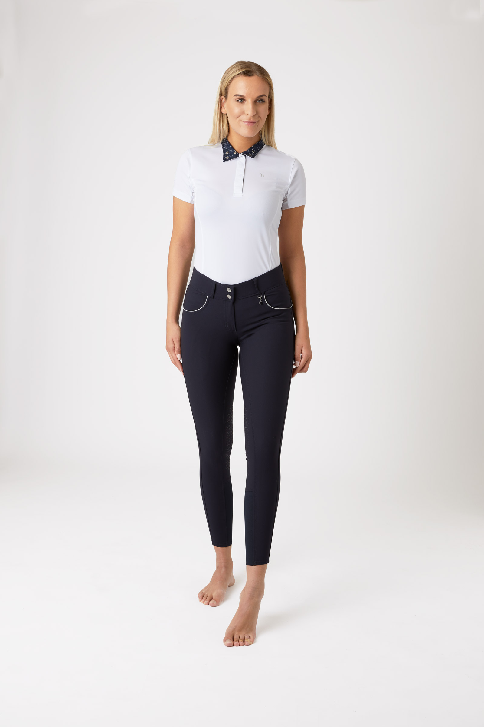 Pantalon d'&eacute;quitation taille haute basanes silicone Horze Aubrey, femme