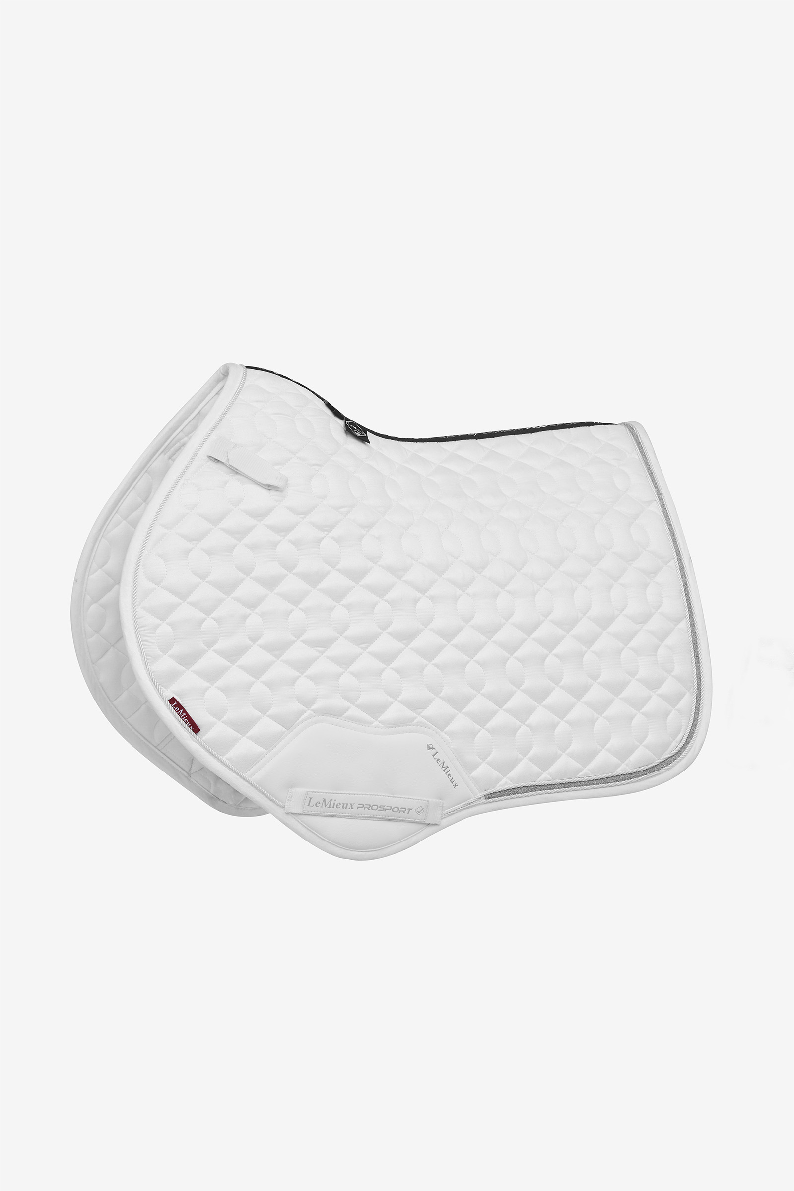 White Tapis de selle saut d'obstacles LeMieux Daim Close Contact Cristaux