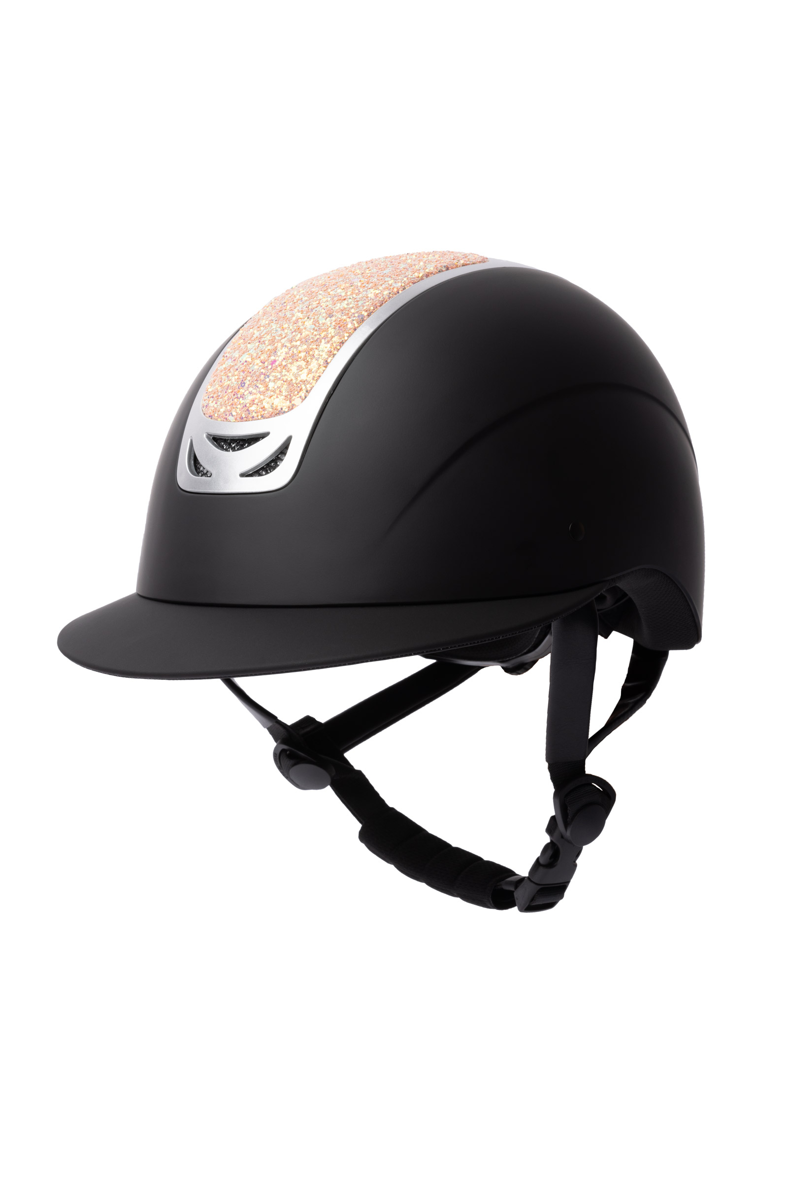 Black/Peach Horze Arix II Casque d'&eacute;quitation avec ornement en cristal