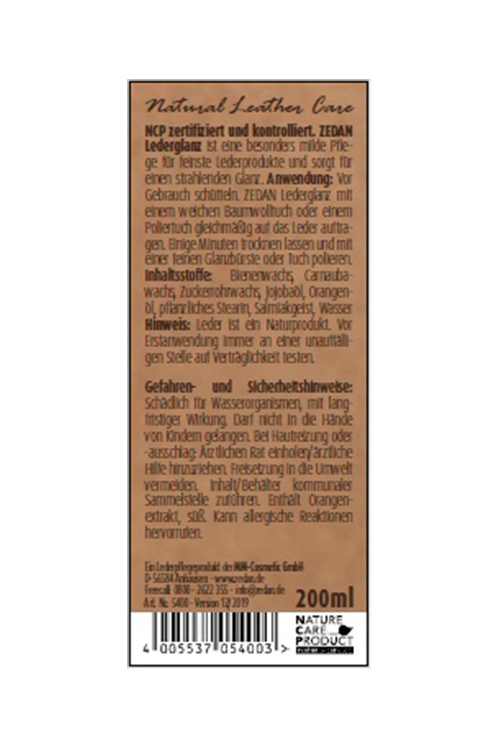 Zedan Lustrant pour cuir, 200ml