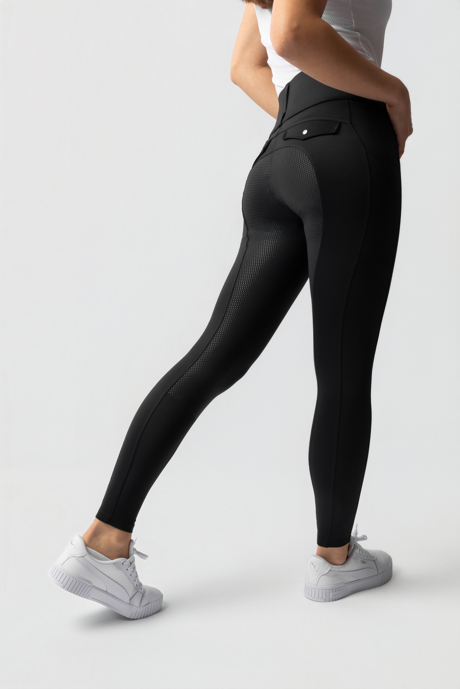 Horze Anya legging d'&eacute;quitation femme &agrave; fond int&eacute;gral en silicone UPF 50+