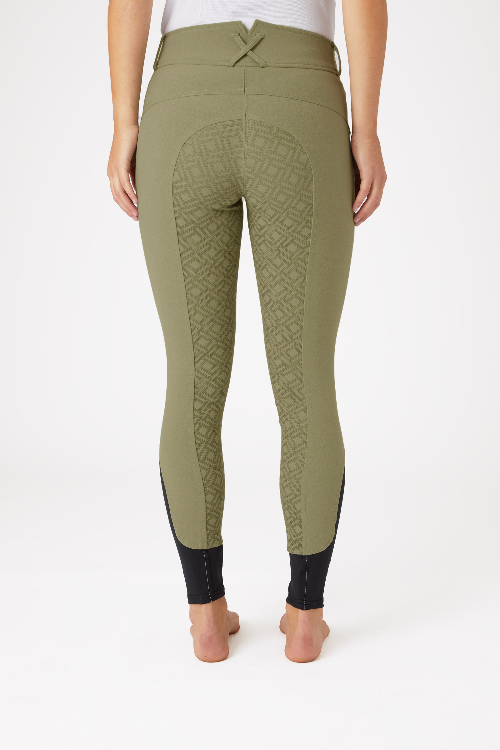 Pantalon d'&eacute;quitation taille haute fond int&eacute;gral silicone grip Horze, femme
