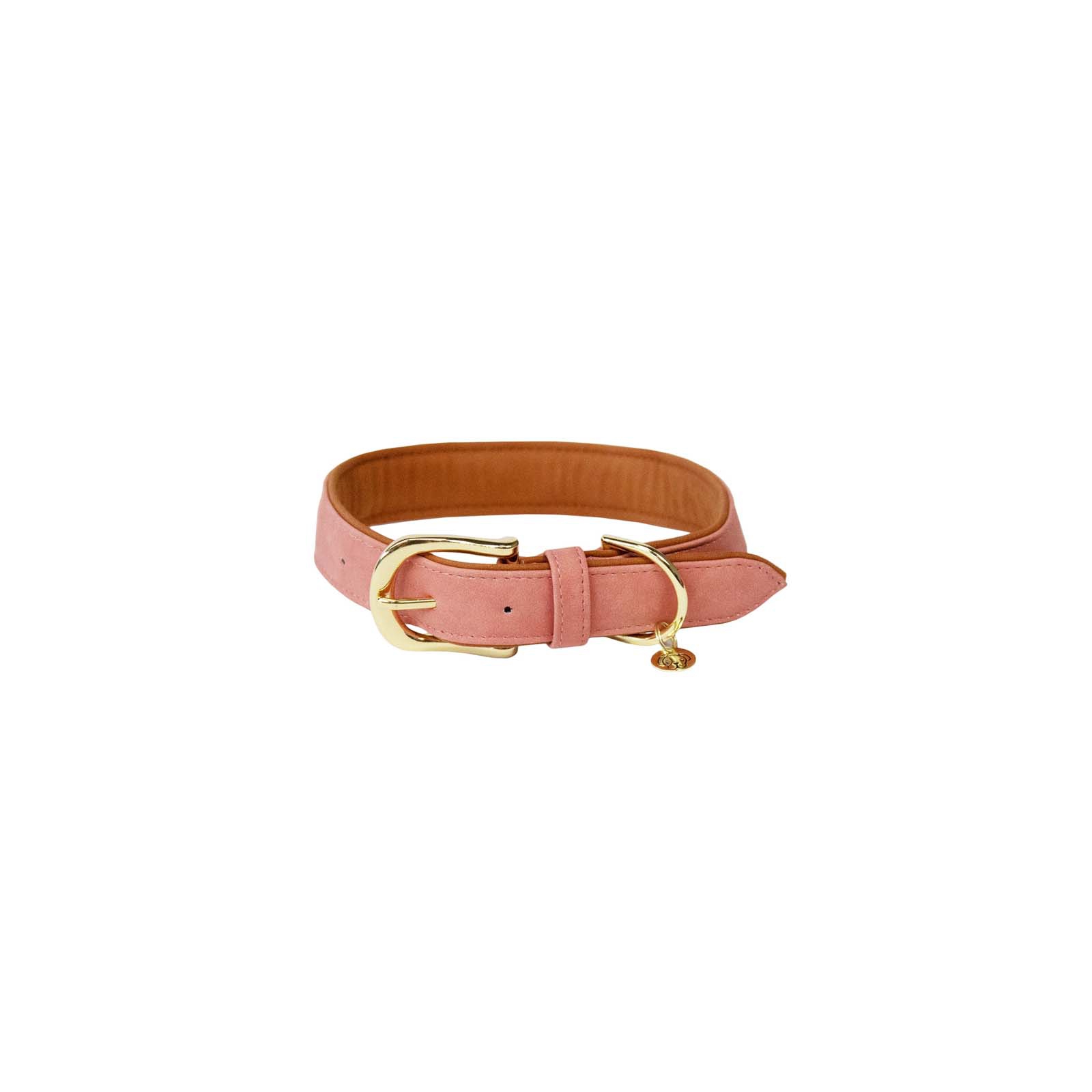 Pink/ Brown Kentucky Dogwear Collier pour chien en cuir vegan souple