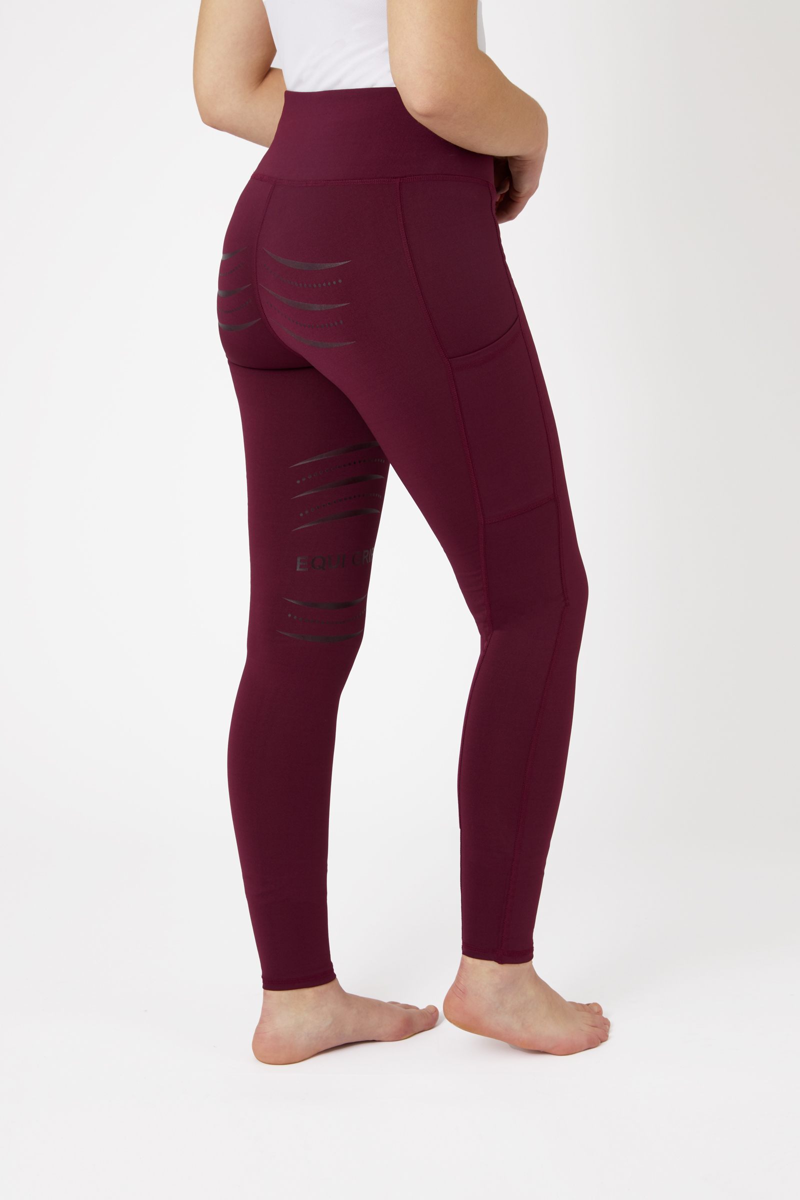 Leggings d'&eacute;quitation fond int&eacute;gral silicone avec poche t&eacute;l&eacute;phone, femme