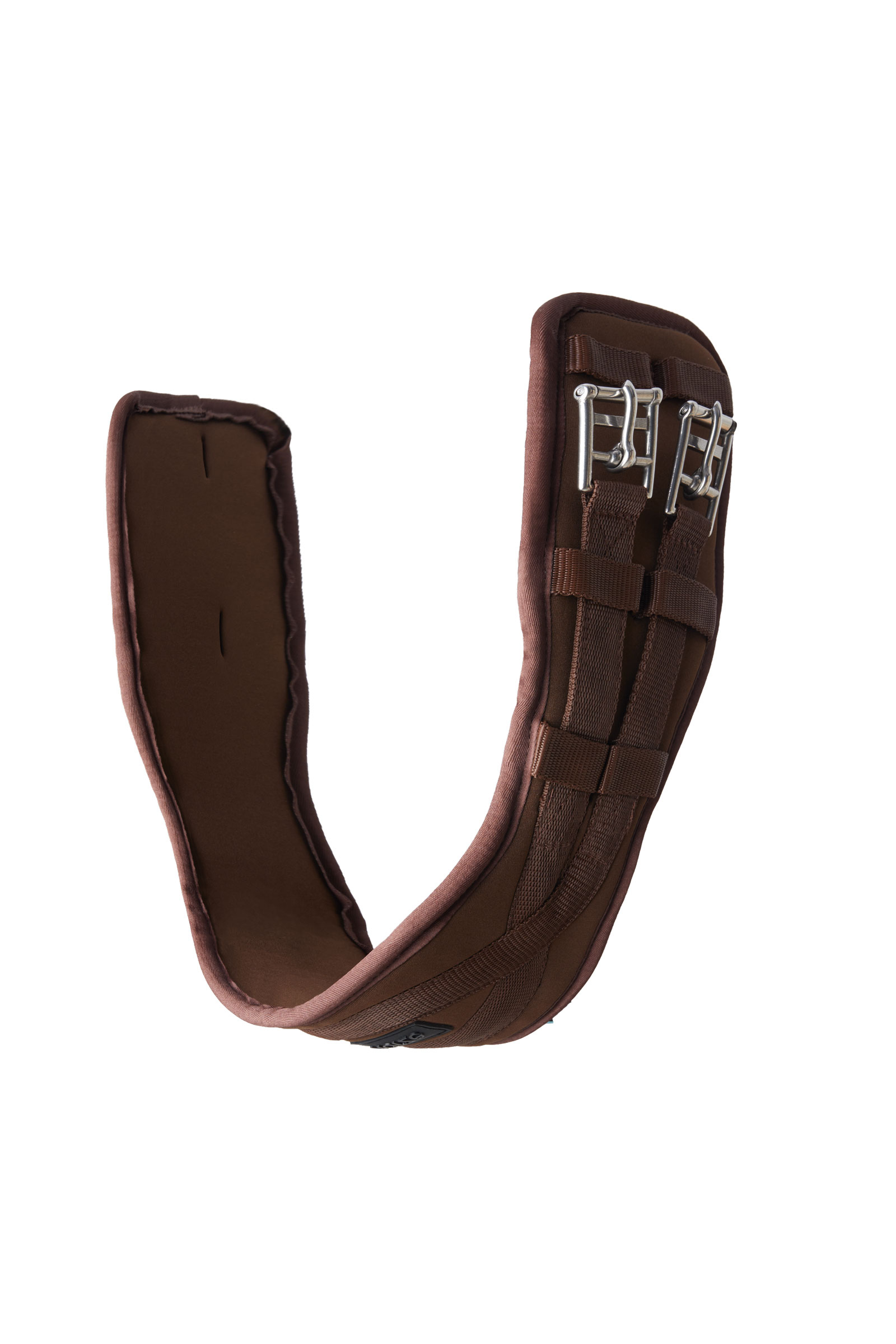 Demitasse Brown Sangle de dressage pr&eacute;form&eacute;e n&eacute;opr&egrave;ne Horze Samara avec &eacute;lastique