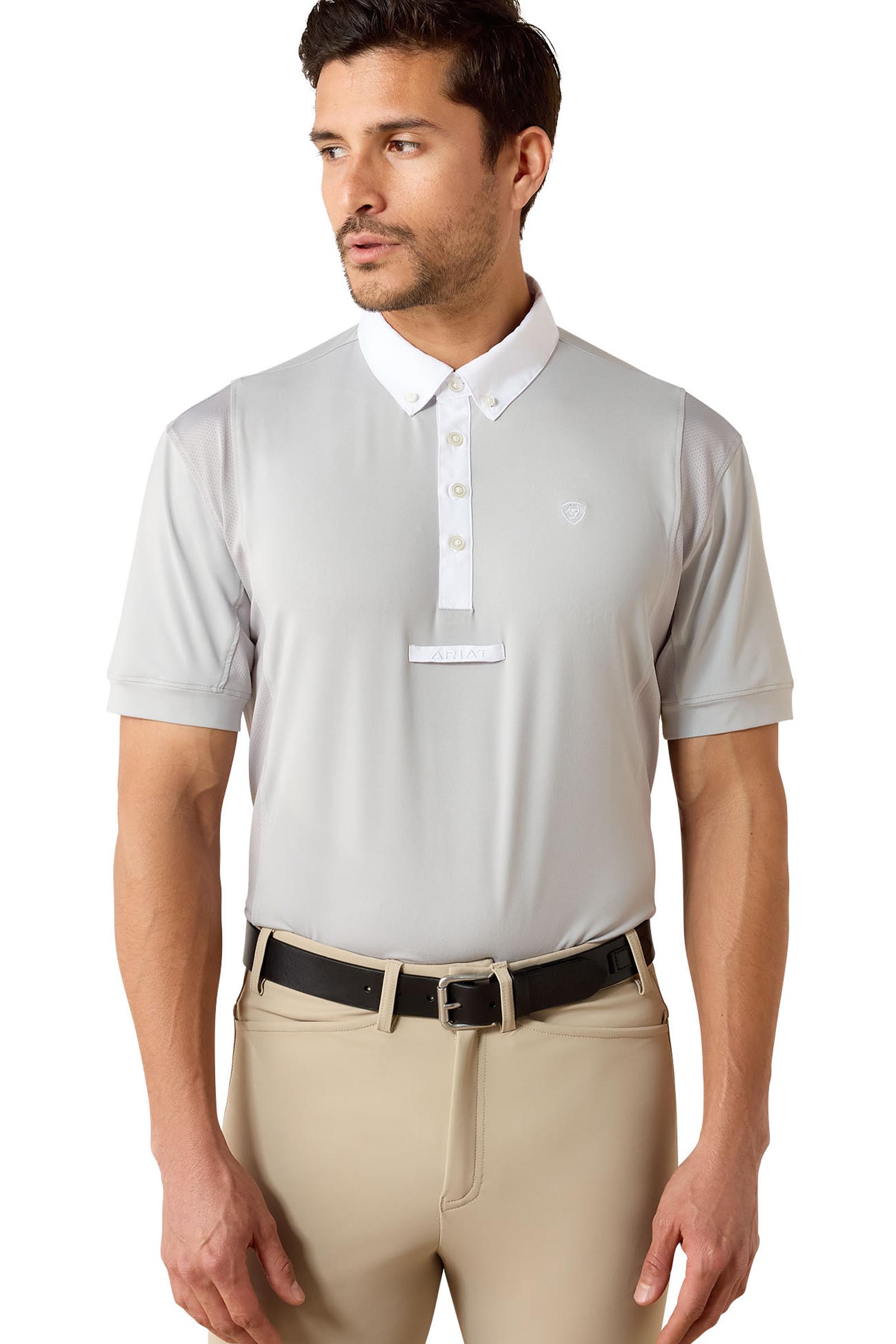 Show Grey Ariat Tek chemise de concours homme &agrave; manches courtes  