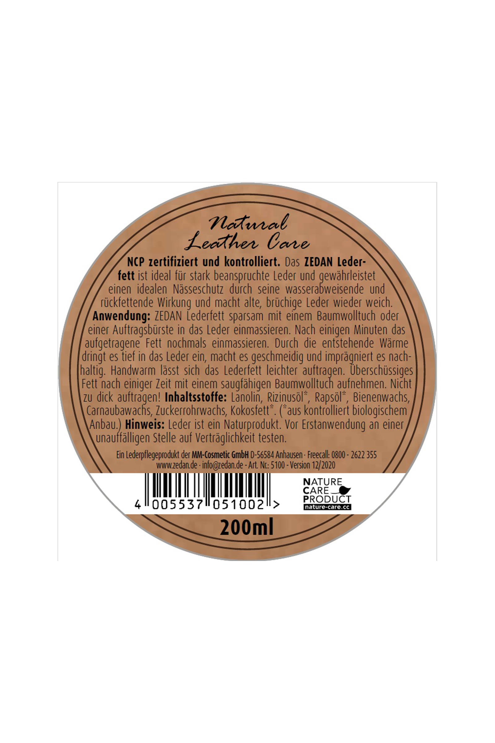 Zedan Graisse pour le cuir, 200ml