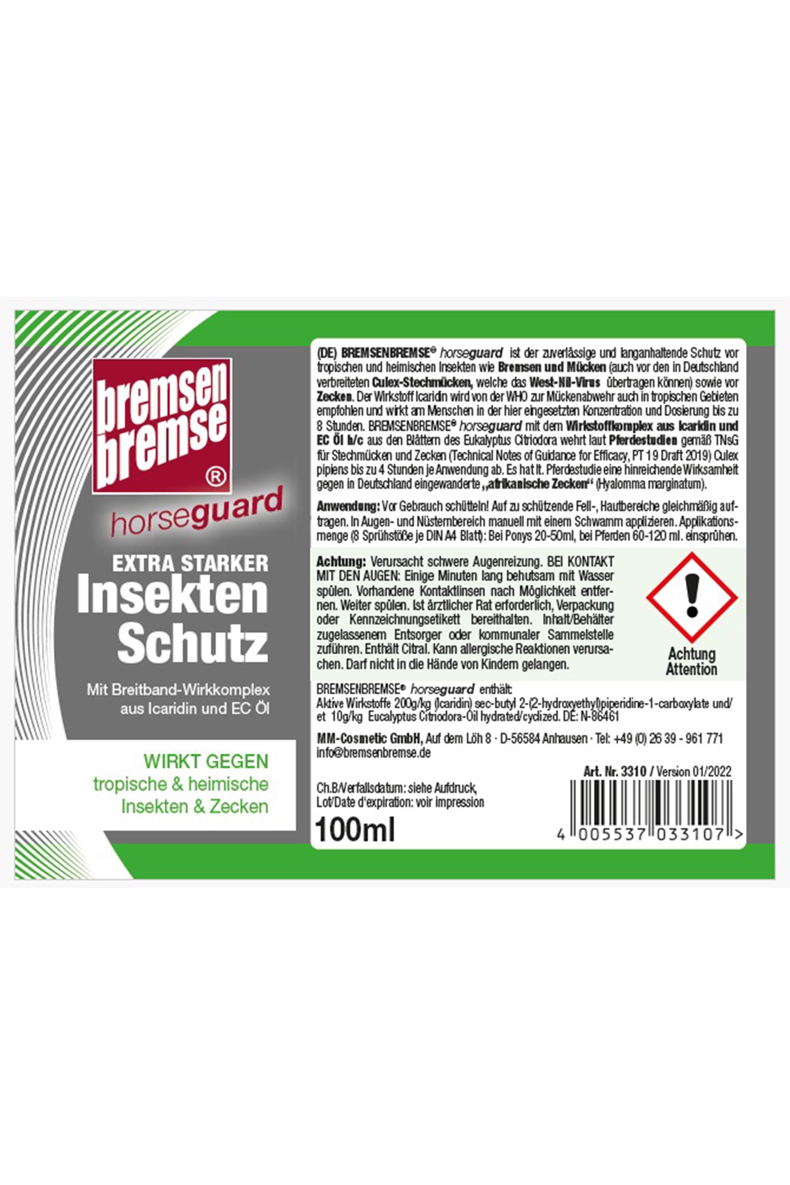 R&eacute;pulsif anti-mouches Horseguard, spray anti-insectes, 100 ml