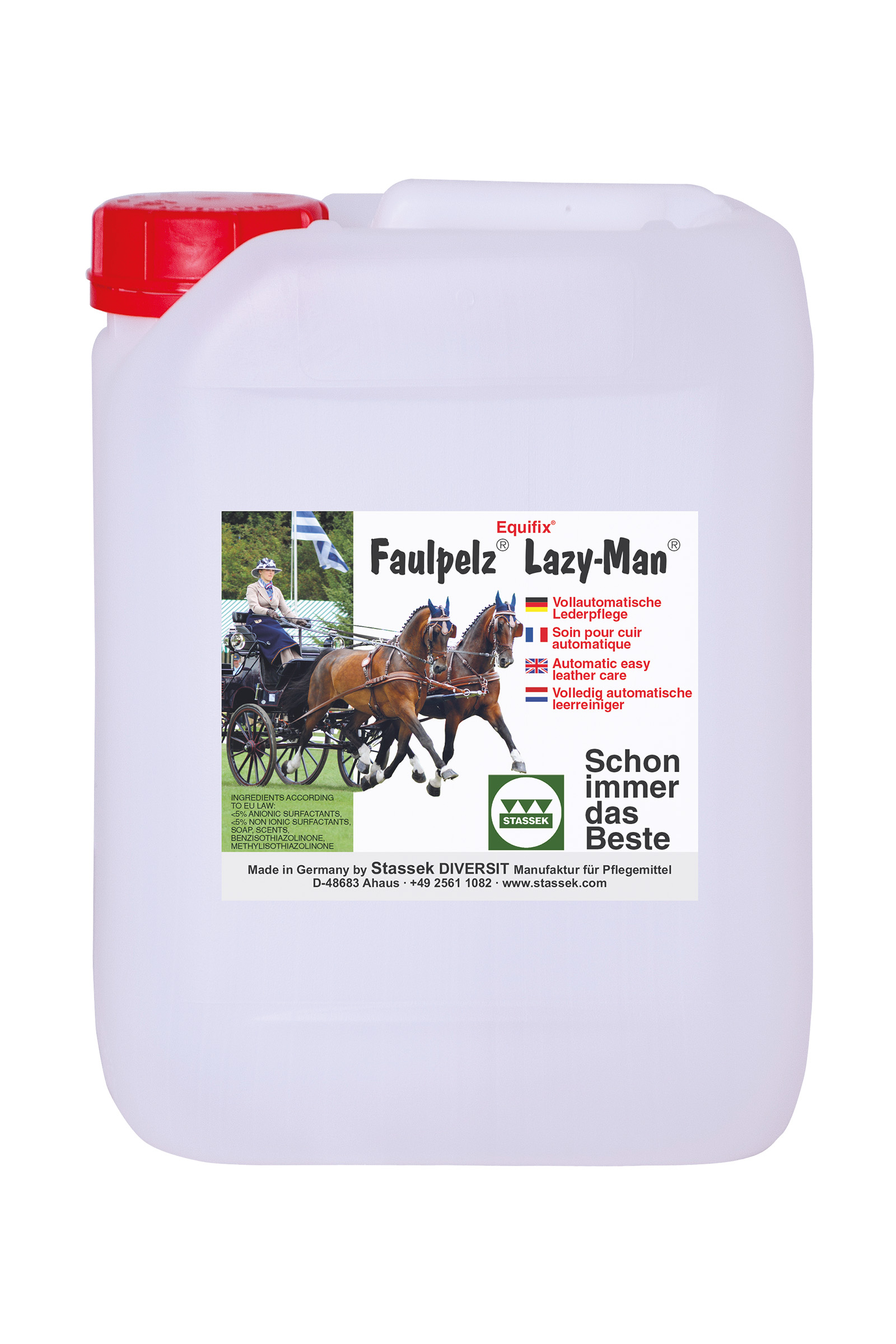 Produit d'entretien du cuir Faulpelz Lazy-Man Stassek Equifix, 2 litres