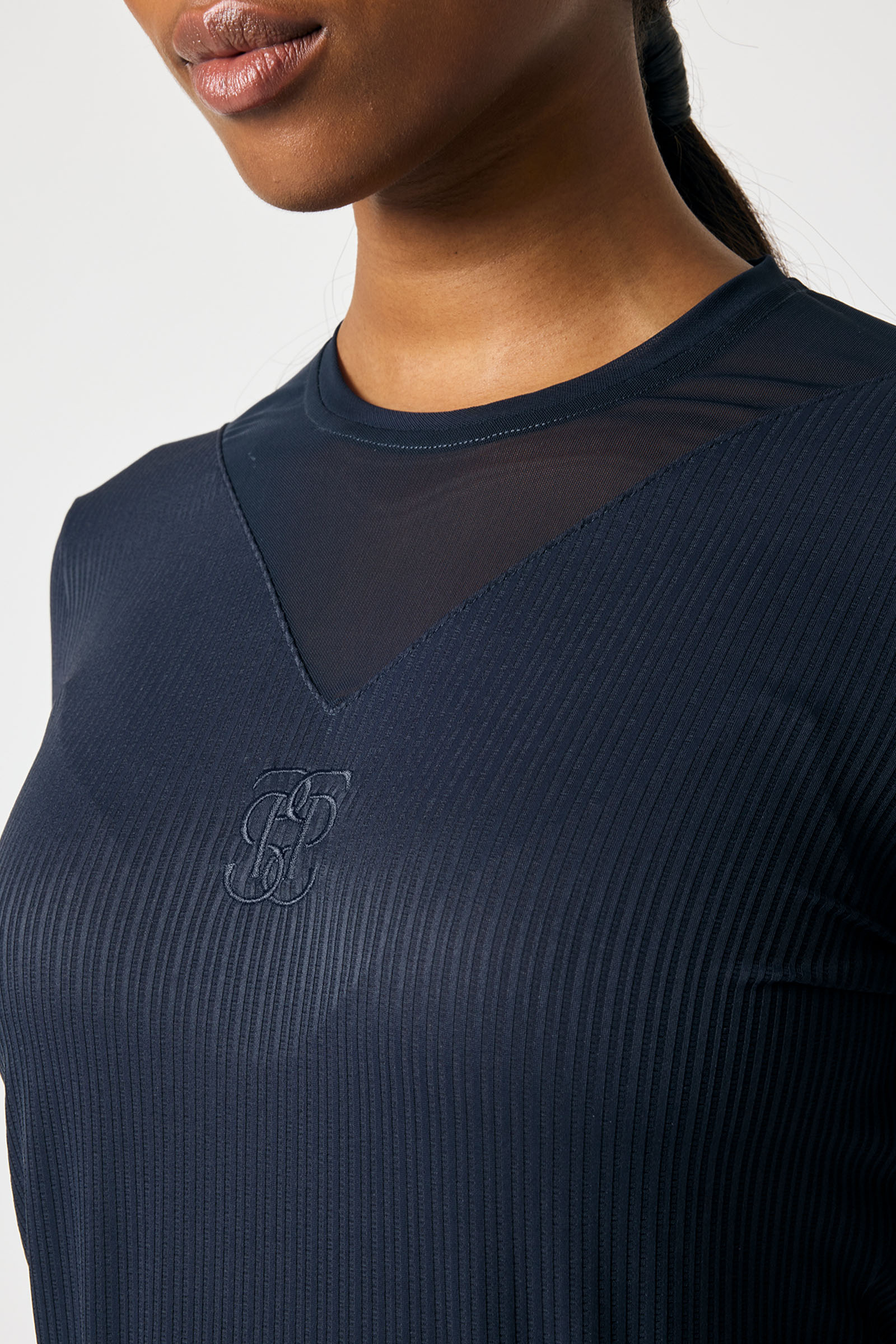 PS of Sweden Leandra L/S Haut en Mesh Rayé