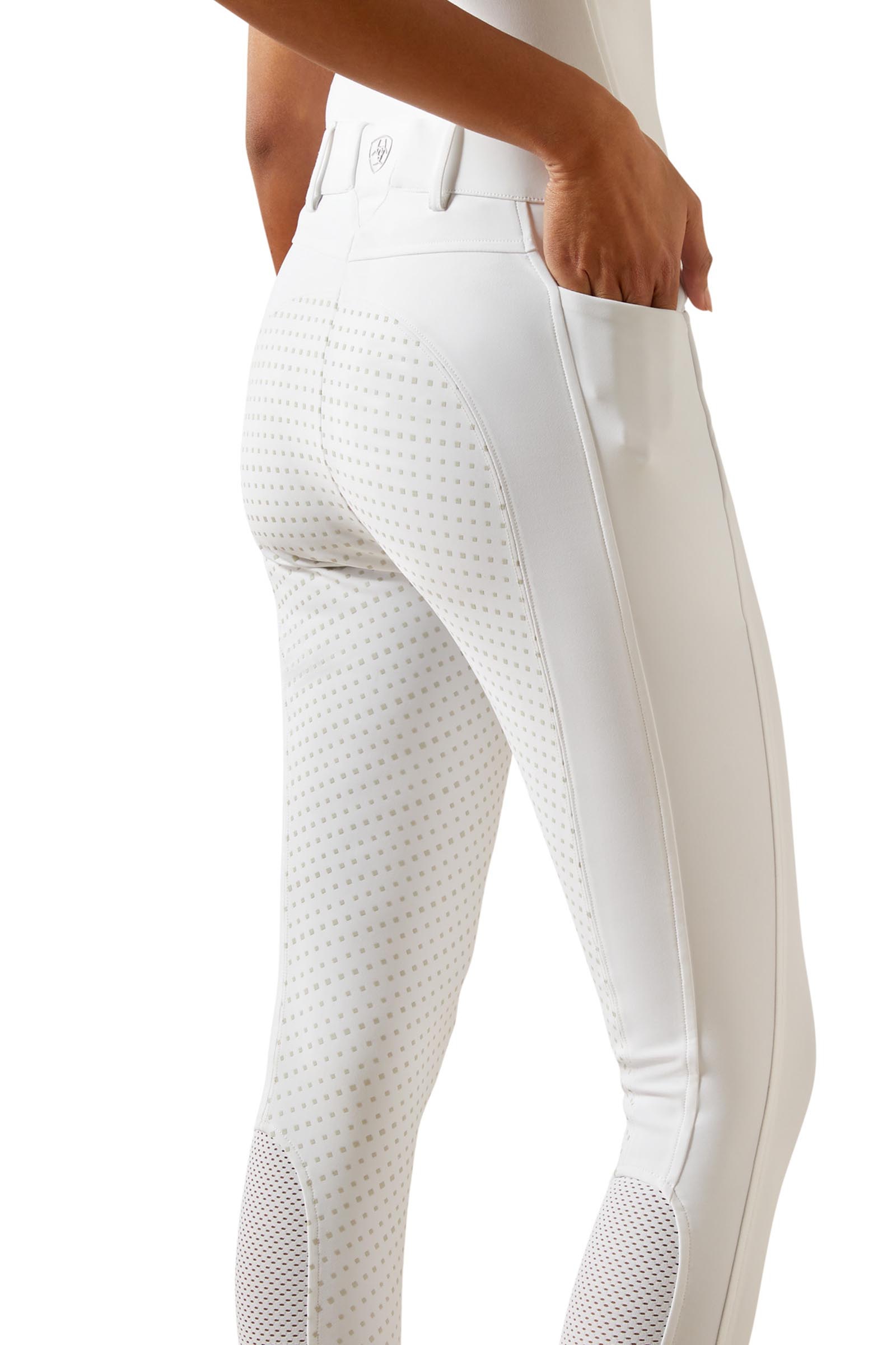 White Ariat Tri Factor NT pantalon d&rsquo;&eacute;quitation femme &agrave; fond int&eacute;gral