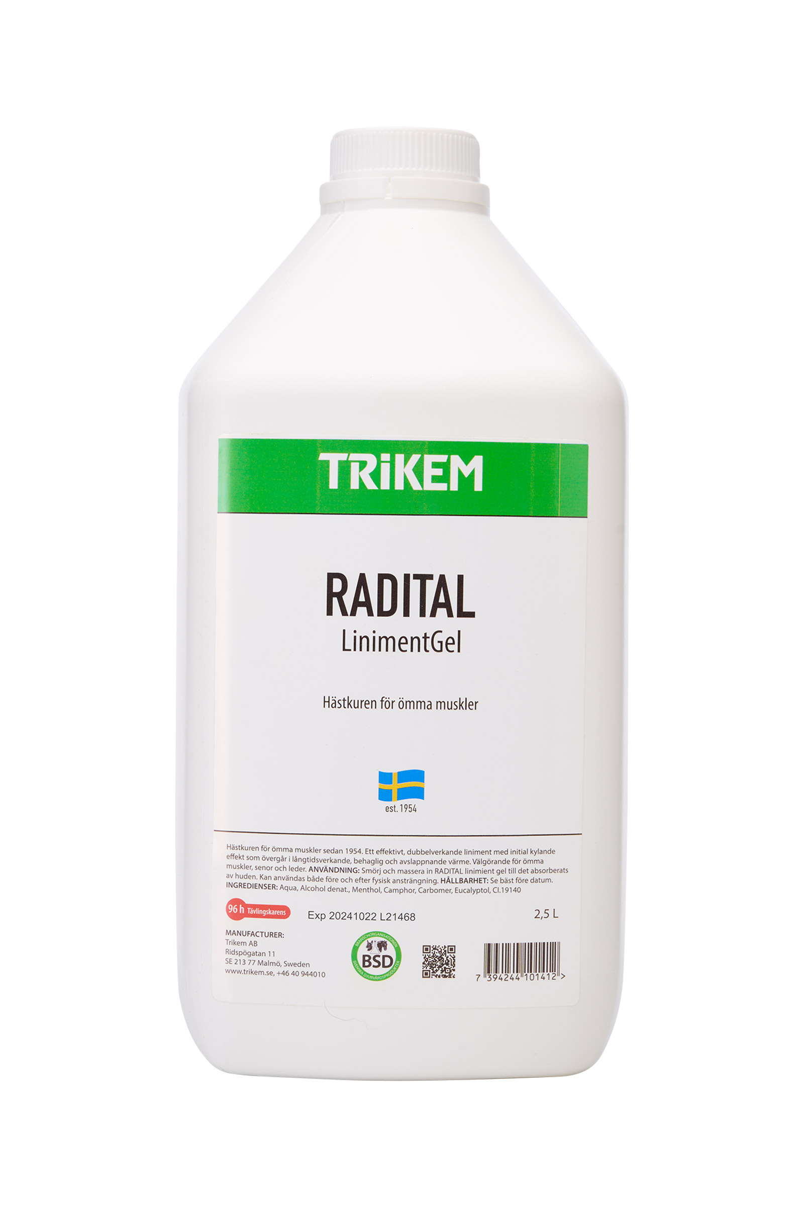 Trikem Radital gel chauffant &agrave; friction, 2,5 litres