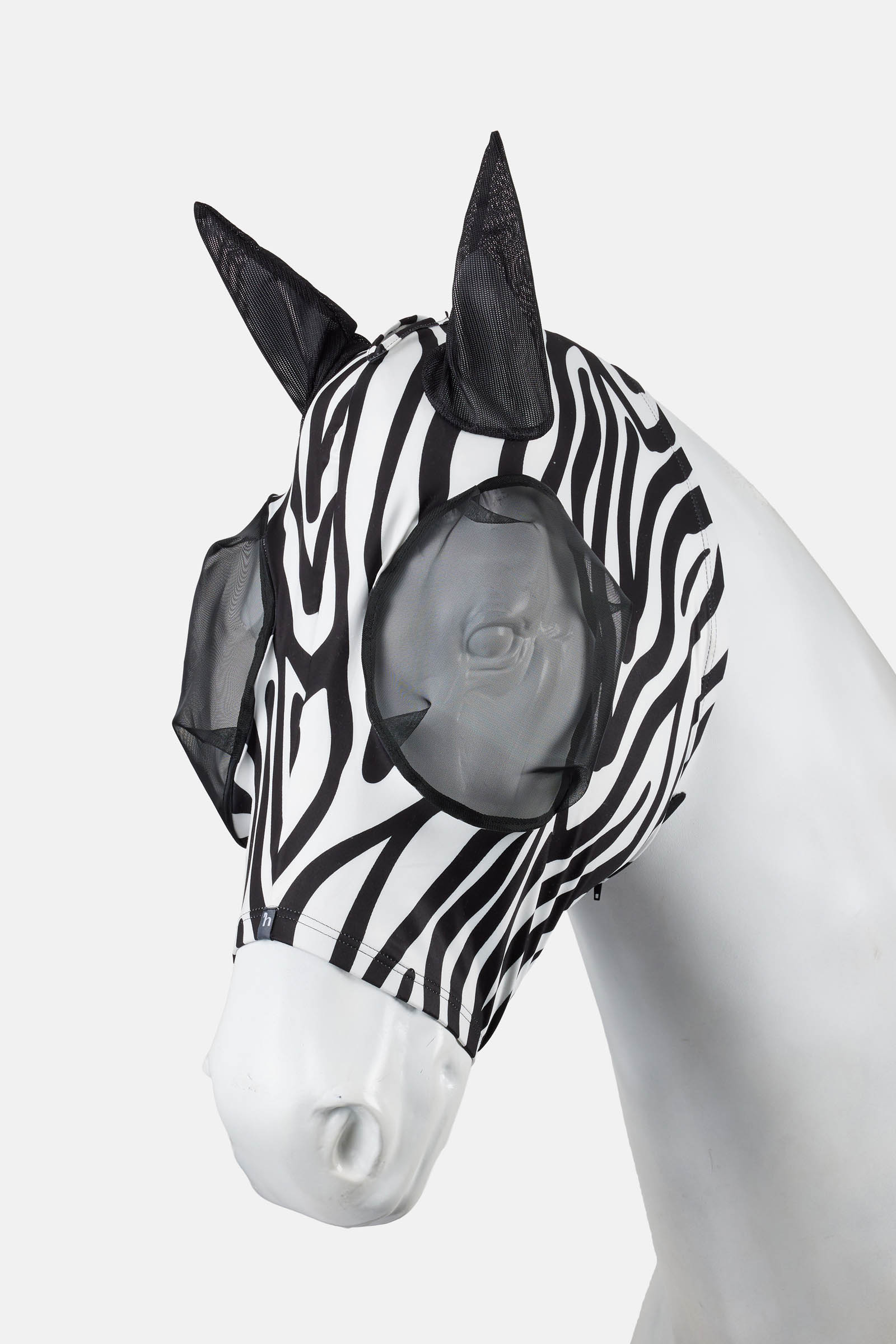 Black/White Horze Elastic masque anti-mouches avec zip