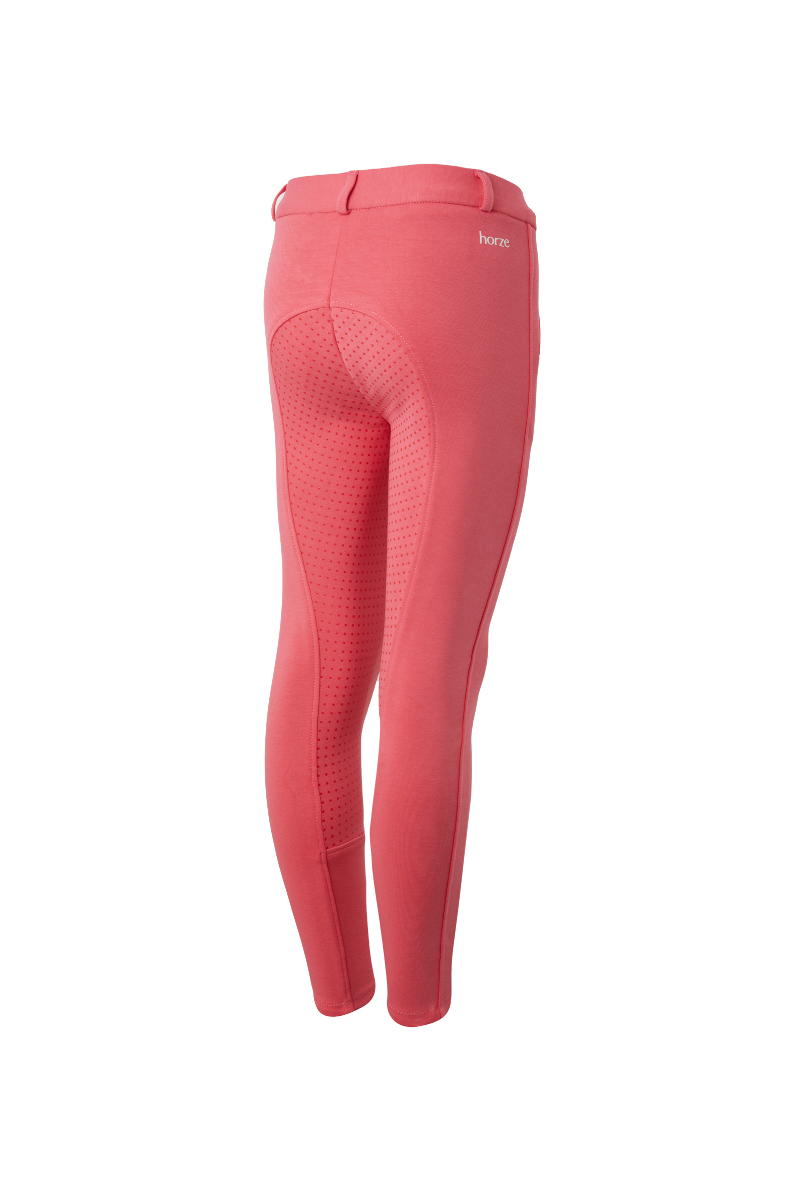 Peony pink Pantalon d'&eacute;quitation Horze Active, fond int&eacute;gral grip silicone, enfant