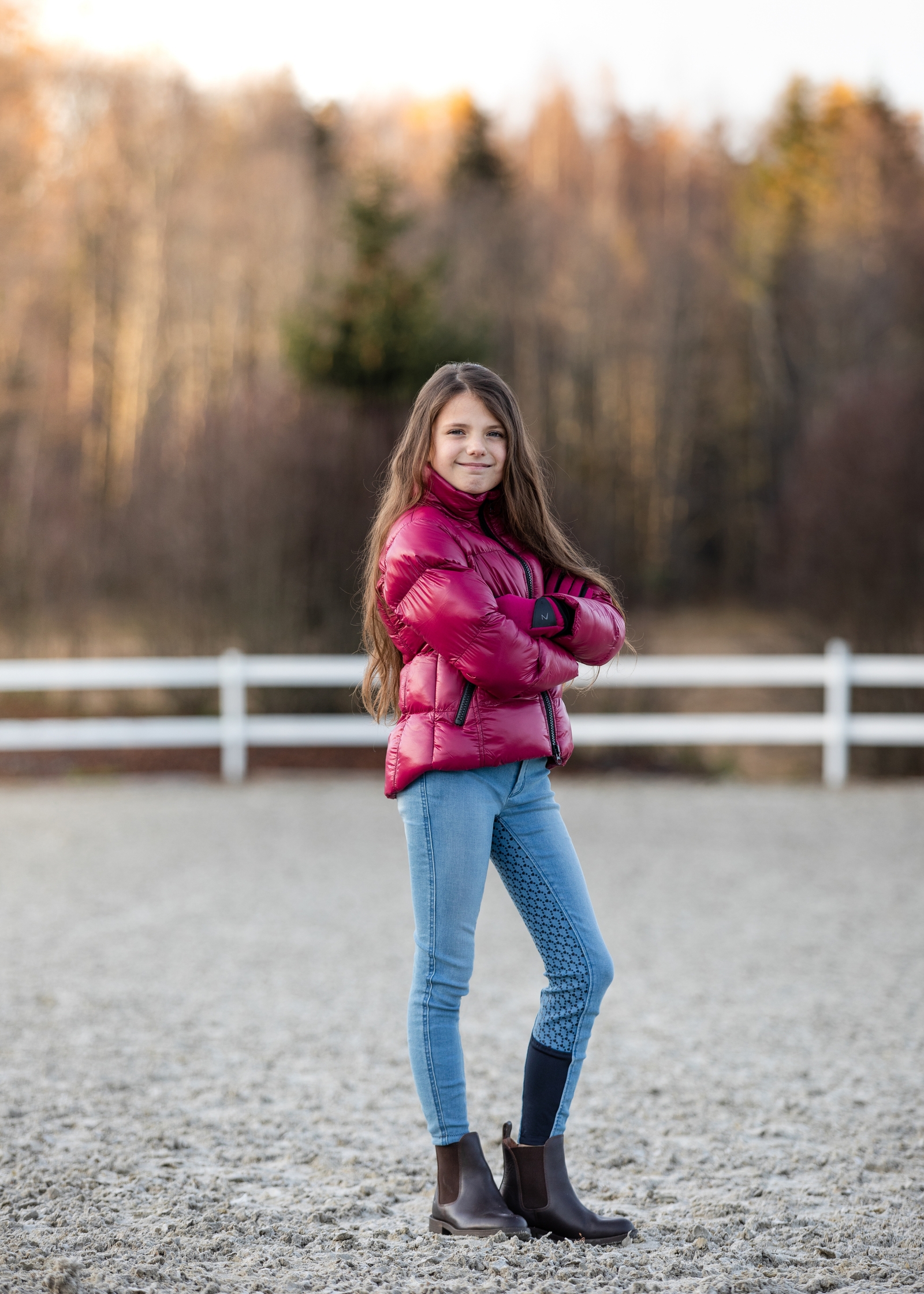 Pantalon d'équitation Jean Fond intégral silicone Horze Poppy, enfant